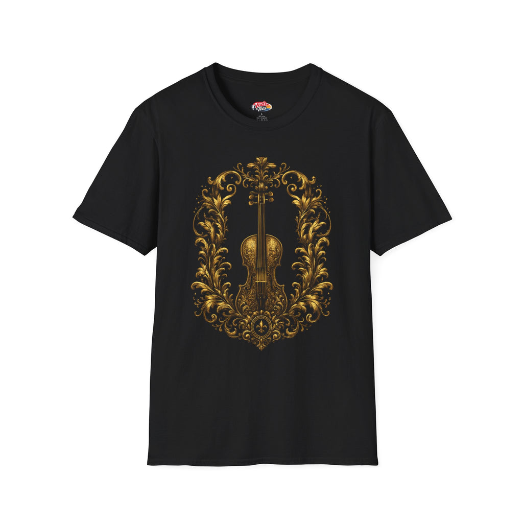 Baroque Violin T‑Shirt — Ornate Vintage Instrument Graphic Tee