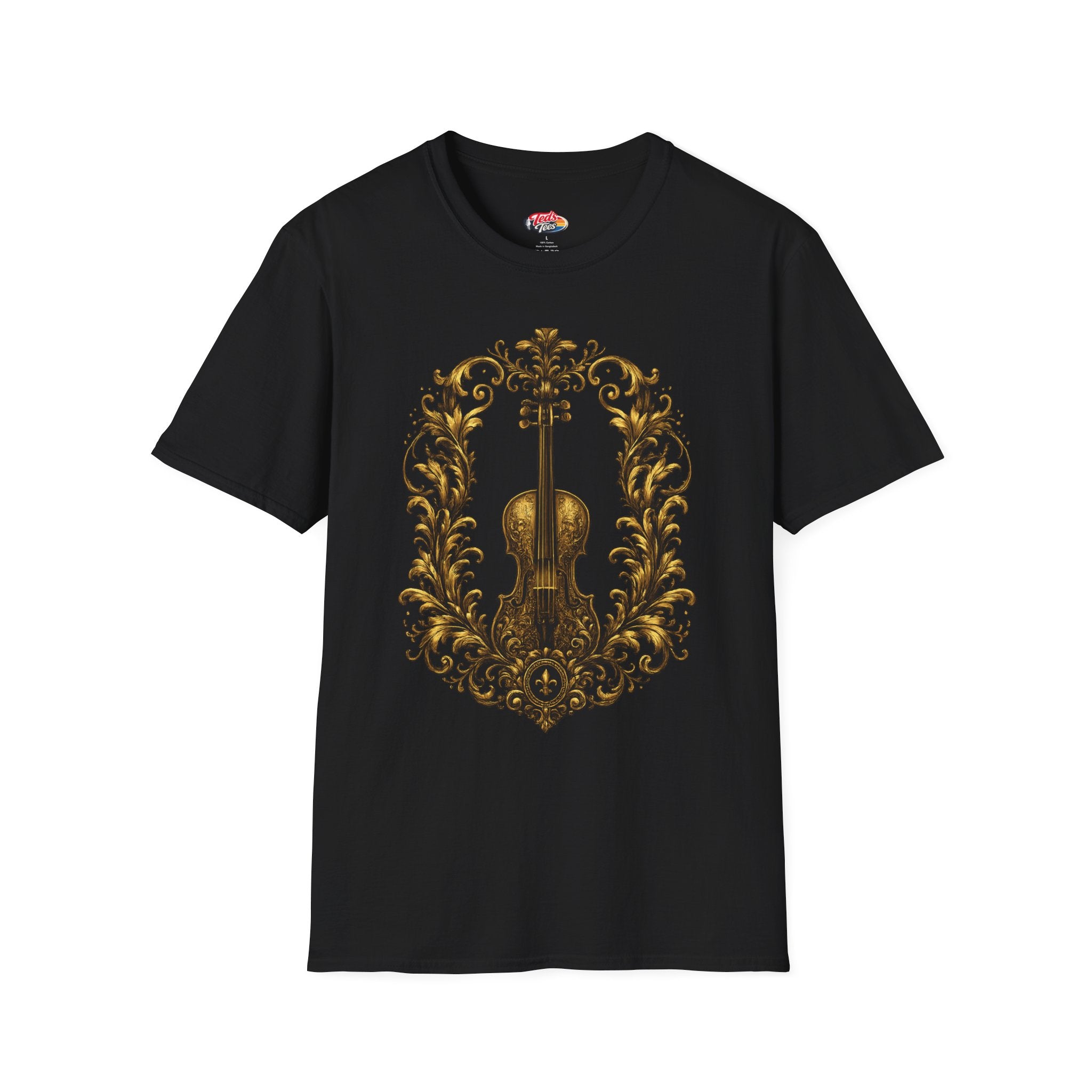 Baroque Violin T‑Shirt — Ornate Vintage Instrument Graphic Tee