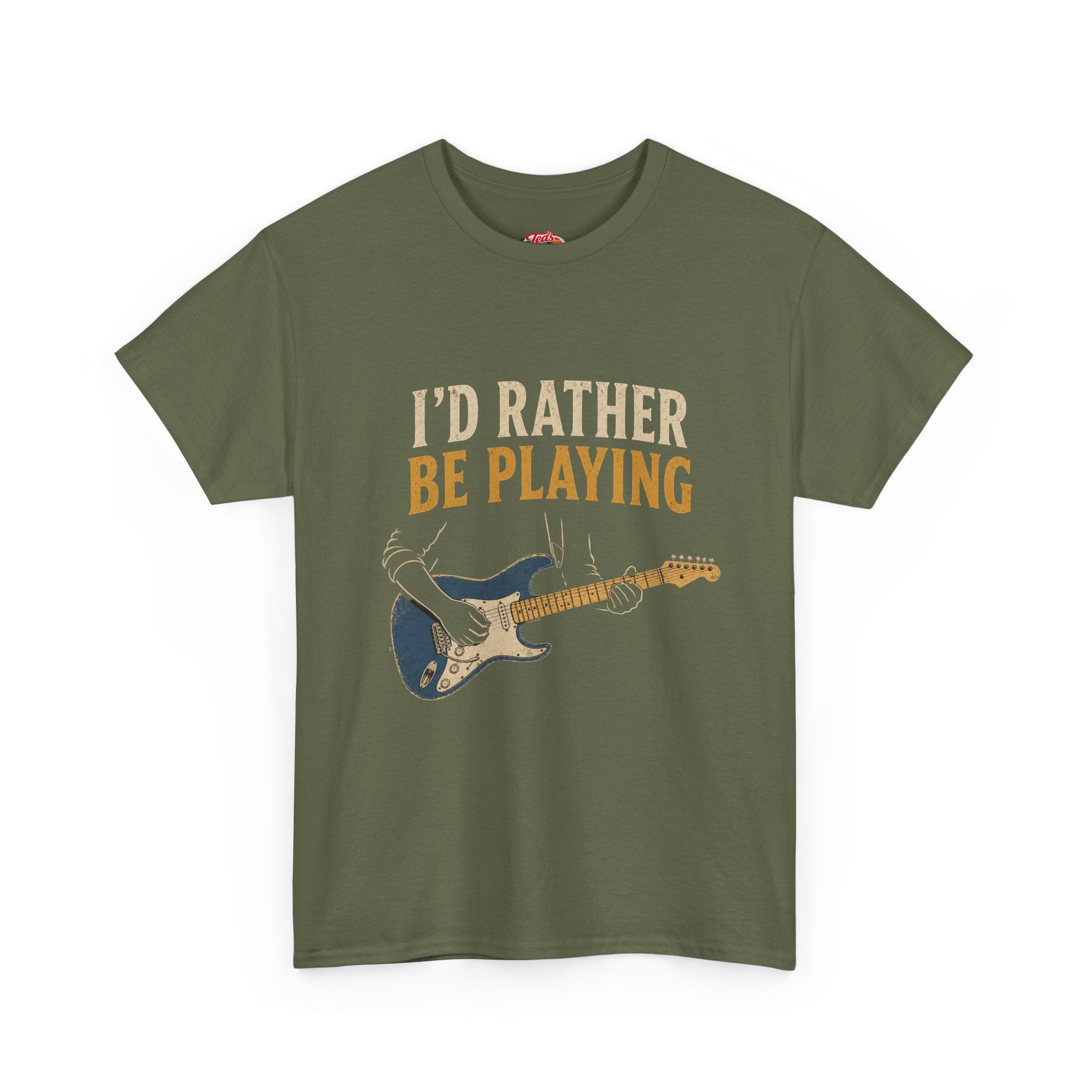 Guitar T-Shirt — "I'd Rather Be Playing" Musician Tee