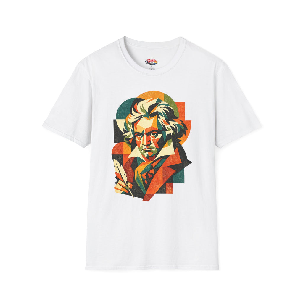 Beethoven Portrait T‑Shirt — Colorful Geometric Classical Composer Tee