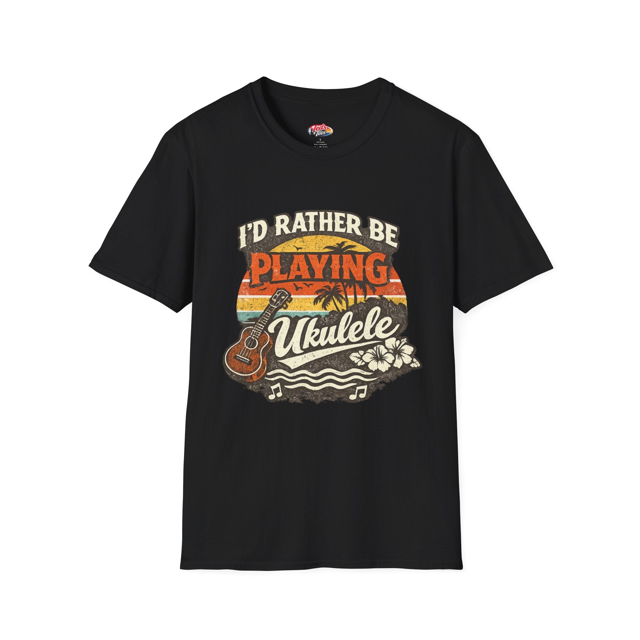 I'd Rather Be Playing Ukulele T-Shirt — Retro Beach Music Tee