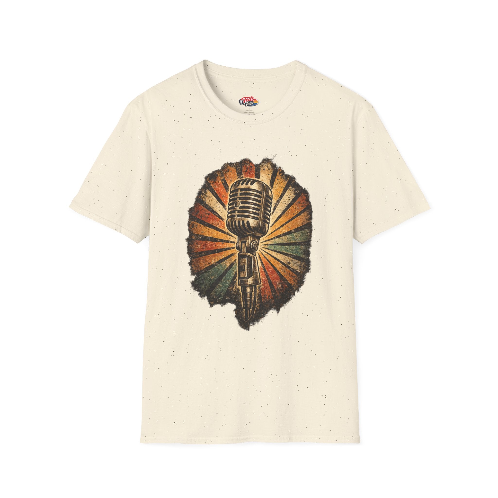 Vintage Microphone T-Shirt — Retro Radio Singer Graphic Tee
