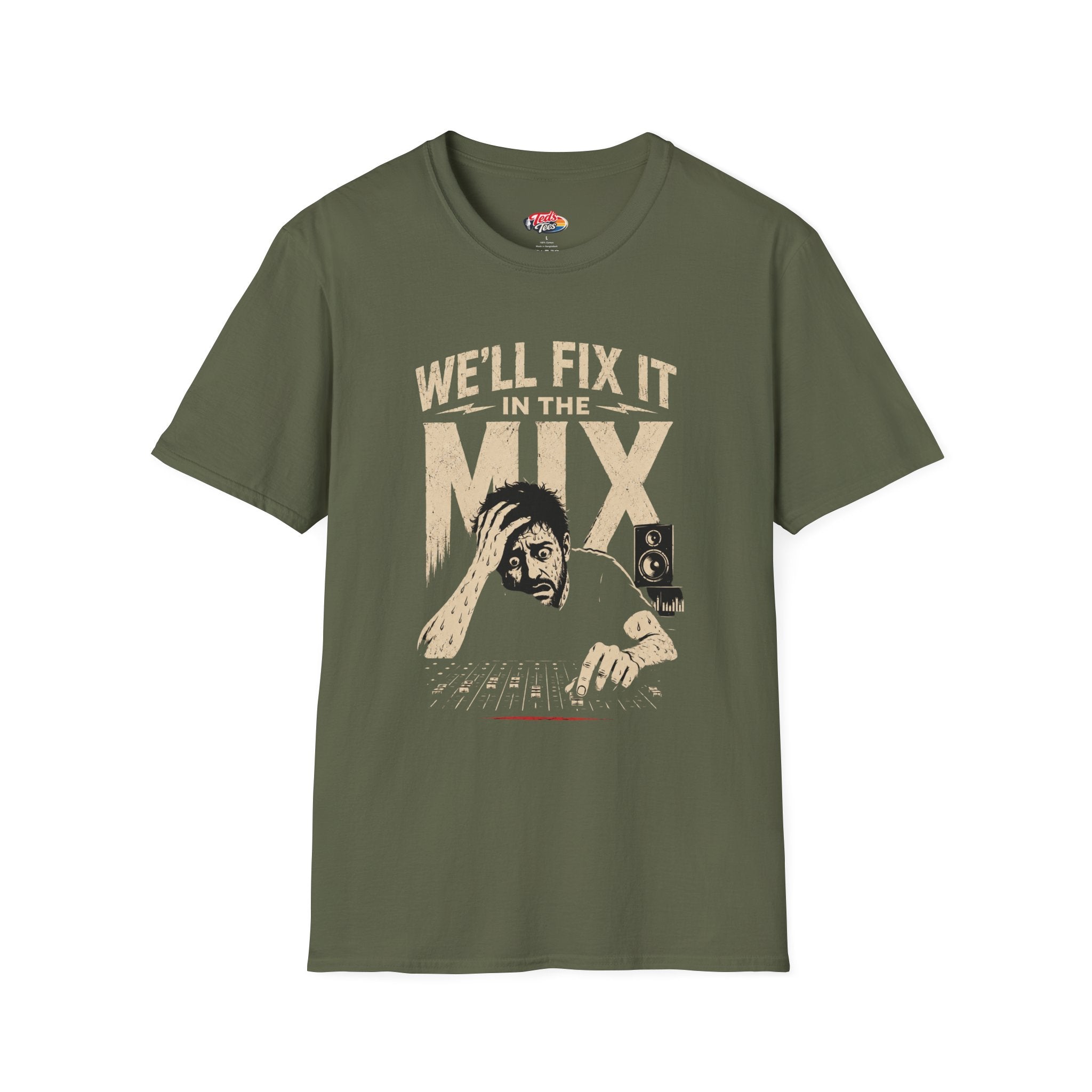 T-Shirt — “We’ll Fix It in the Mix” Audio Engineer Tee