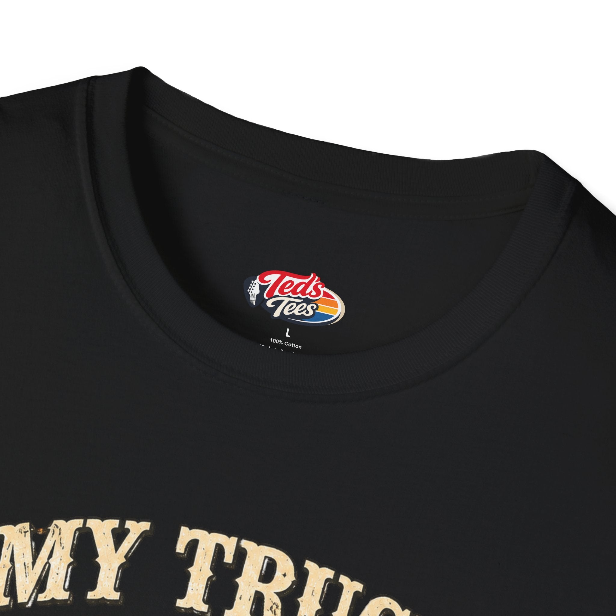 T-Shirt — “My Truck Left Me Too” Guitar Skeleton Retro Design