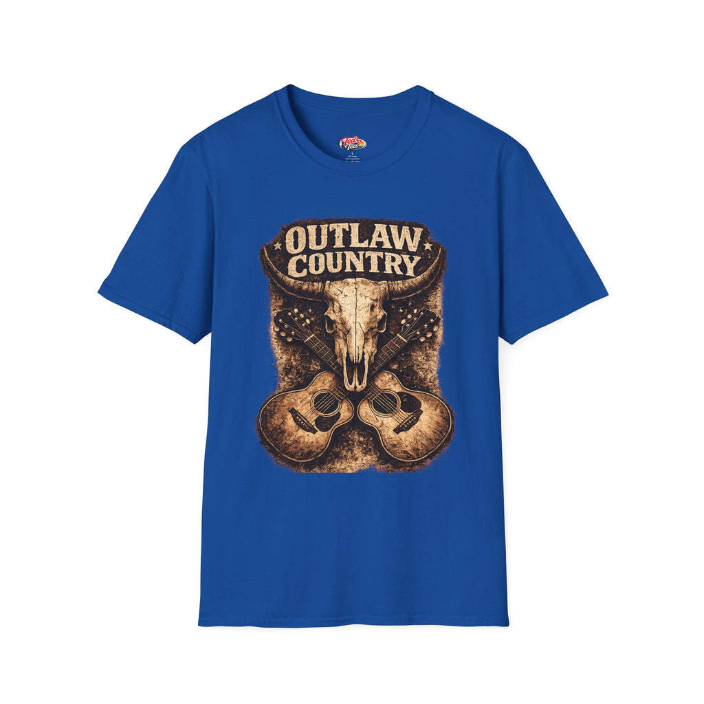 Outlaw Country T‑Shirt — Vintage Western Skull Graphic Tee
