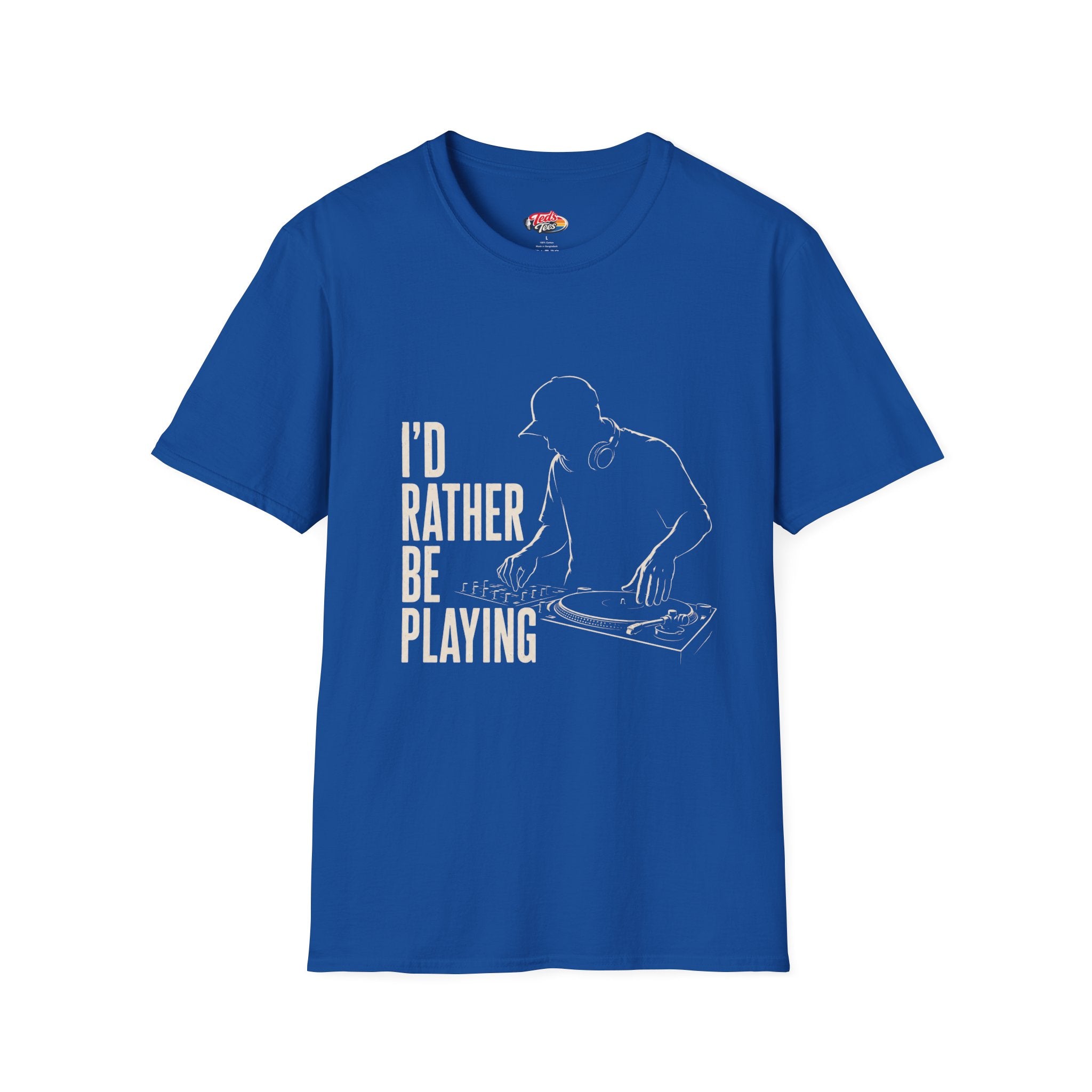 DJ Graphic T-Shirt — "I'd Rather Be Playing" Turntable Tee
