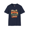 Play It Loud Cassette T-Shirt — Retro Music Vintage Tape Tee