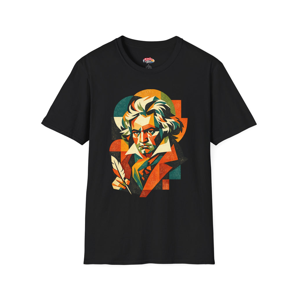Beethoven Portrait T‑Shirt — Colorful Geometric Classical Composer Tee