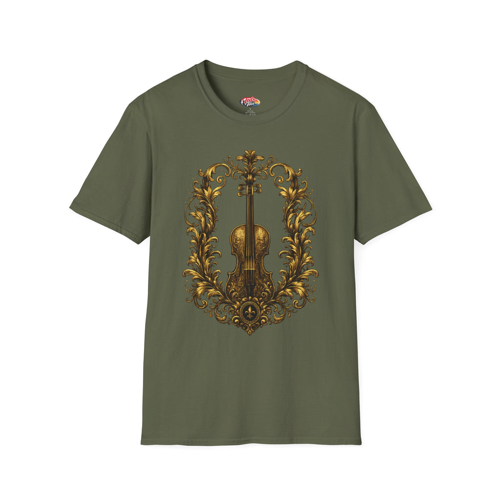 Baroque Violin T‑Shirt — Ornate Vintage Instrument Graphic Tee