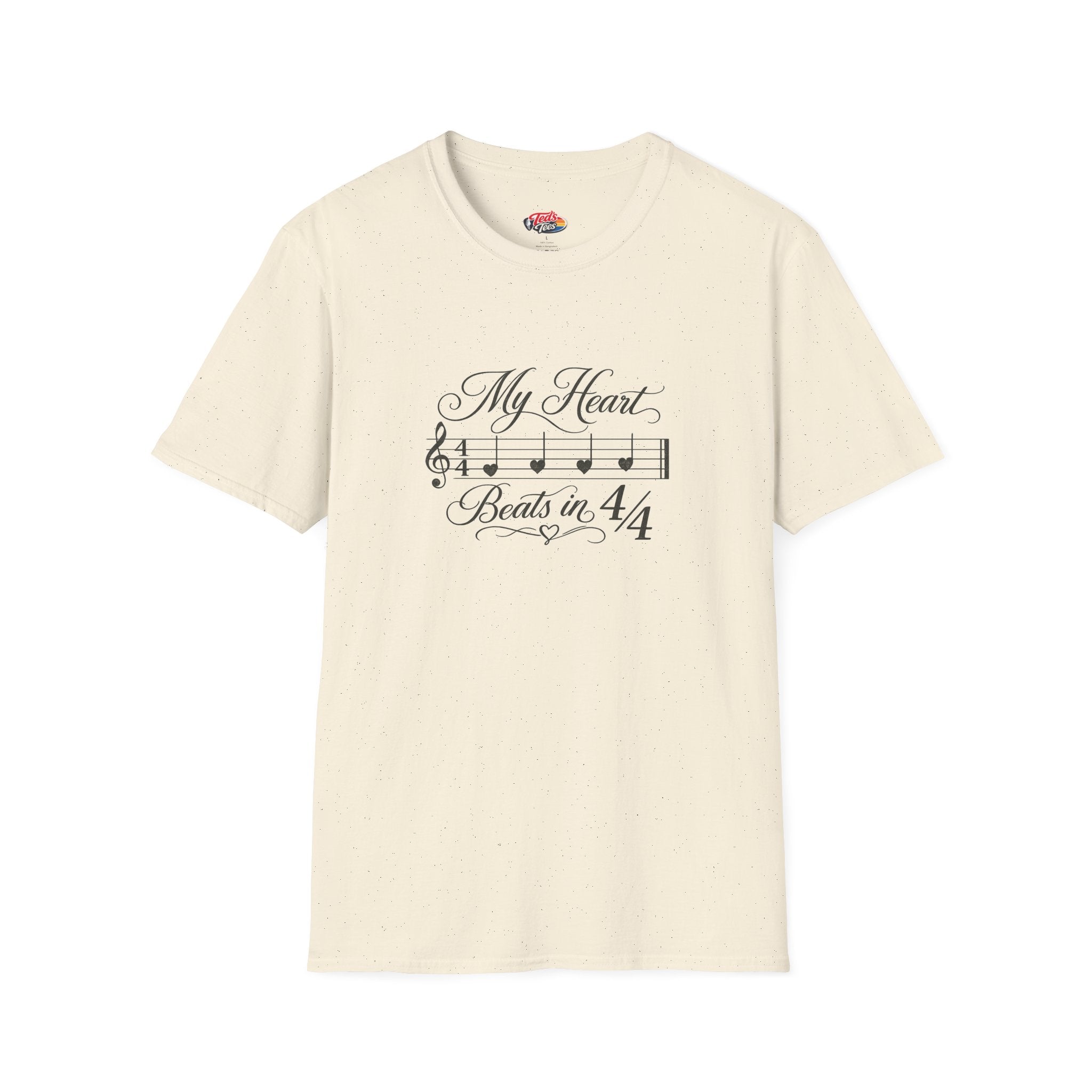 T‑Shirt — "My Heart Beats in 4/4" Musical Note Tee