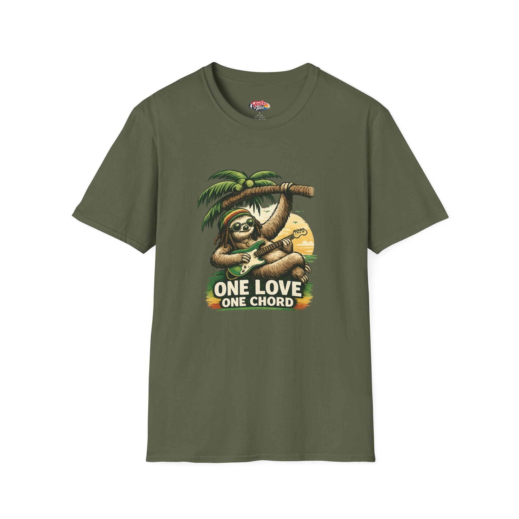 One Love One Chord Sloth T-Shirt — Reggae Guitar Graphic Tee