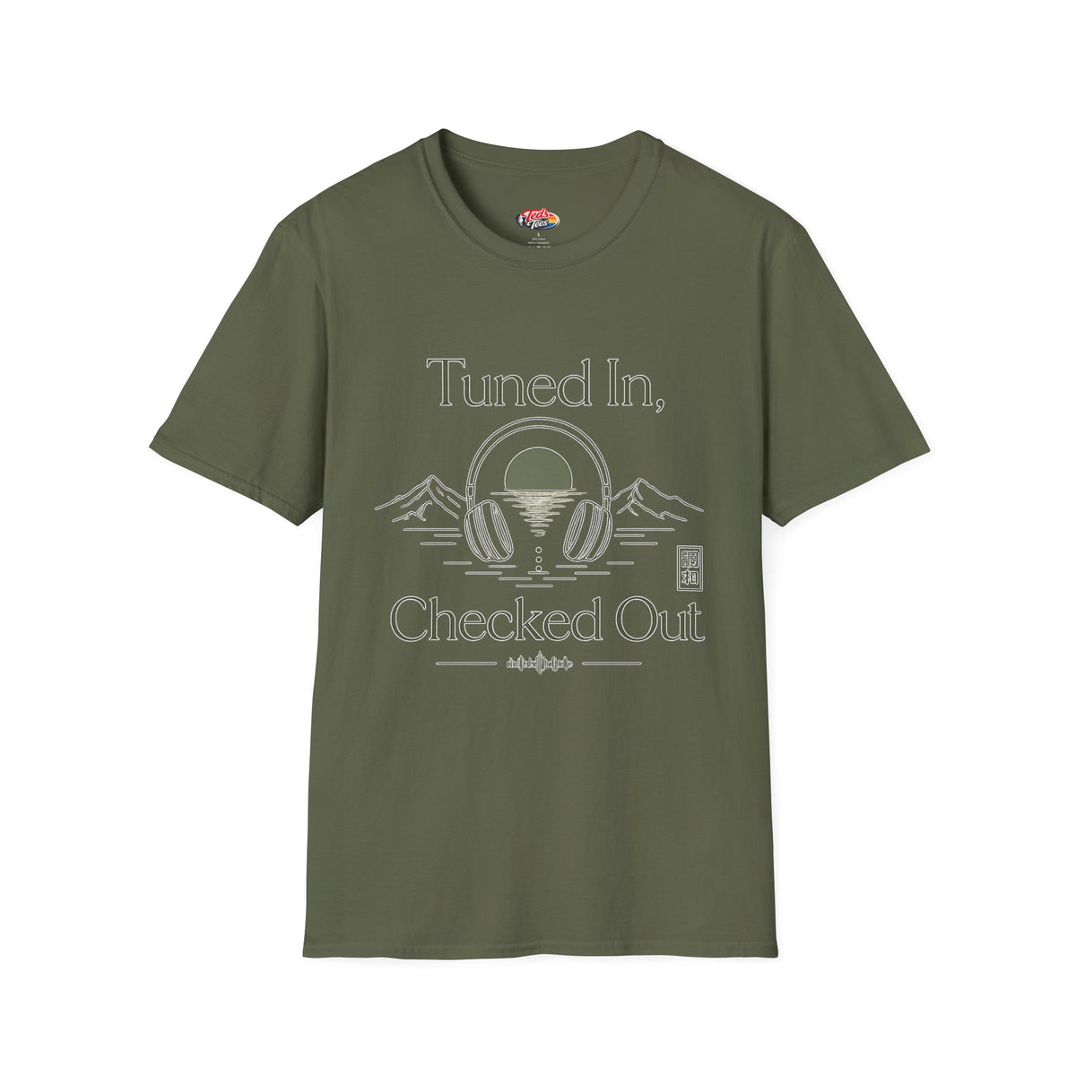 Tuned in, Checked out t-shirt