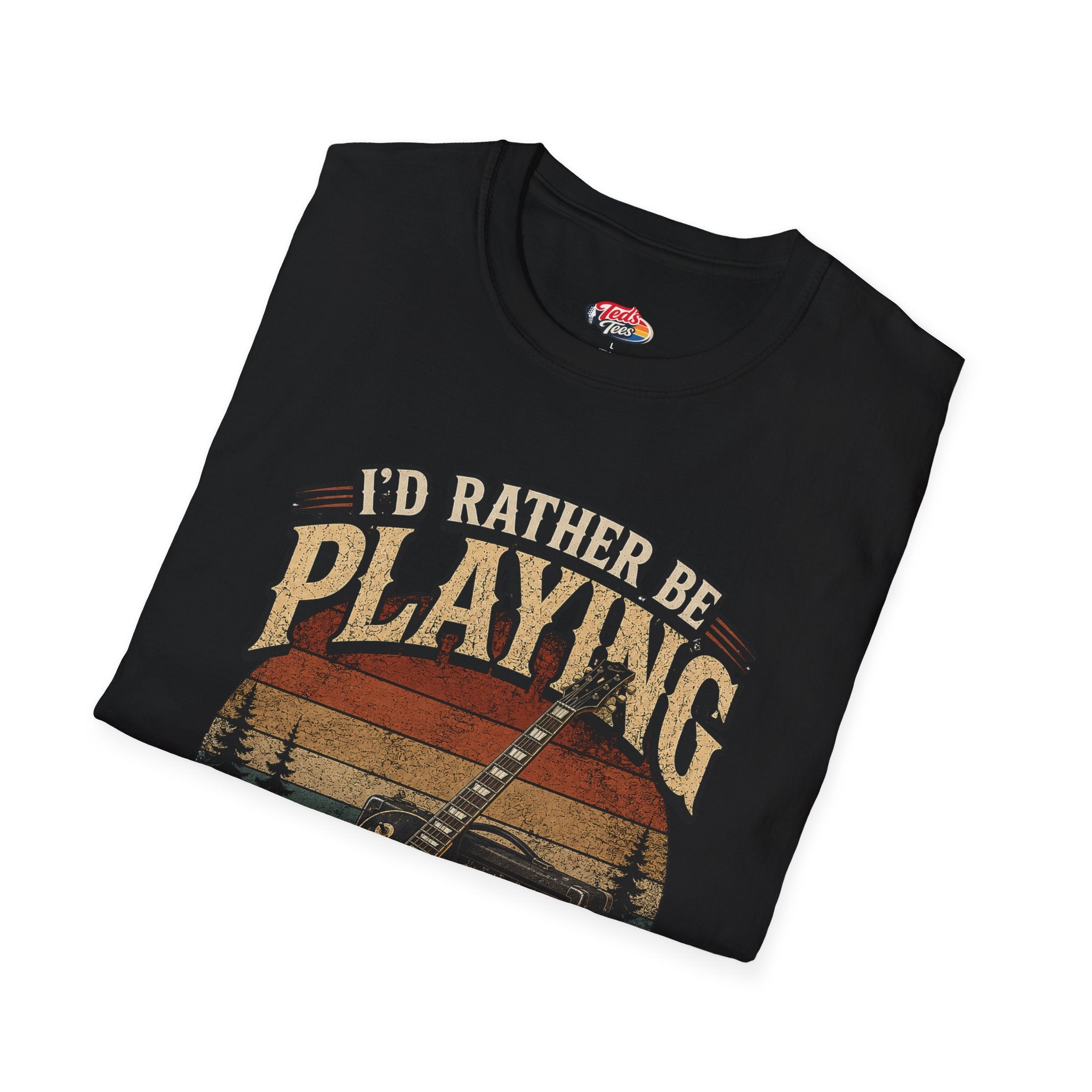I'd Rather Be Playing Guitar T-Shirt — Vintage Sunset Music Tee