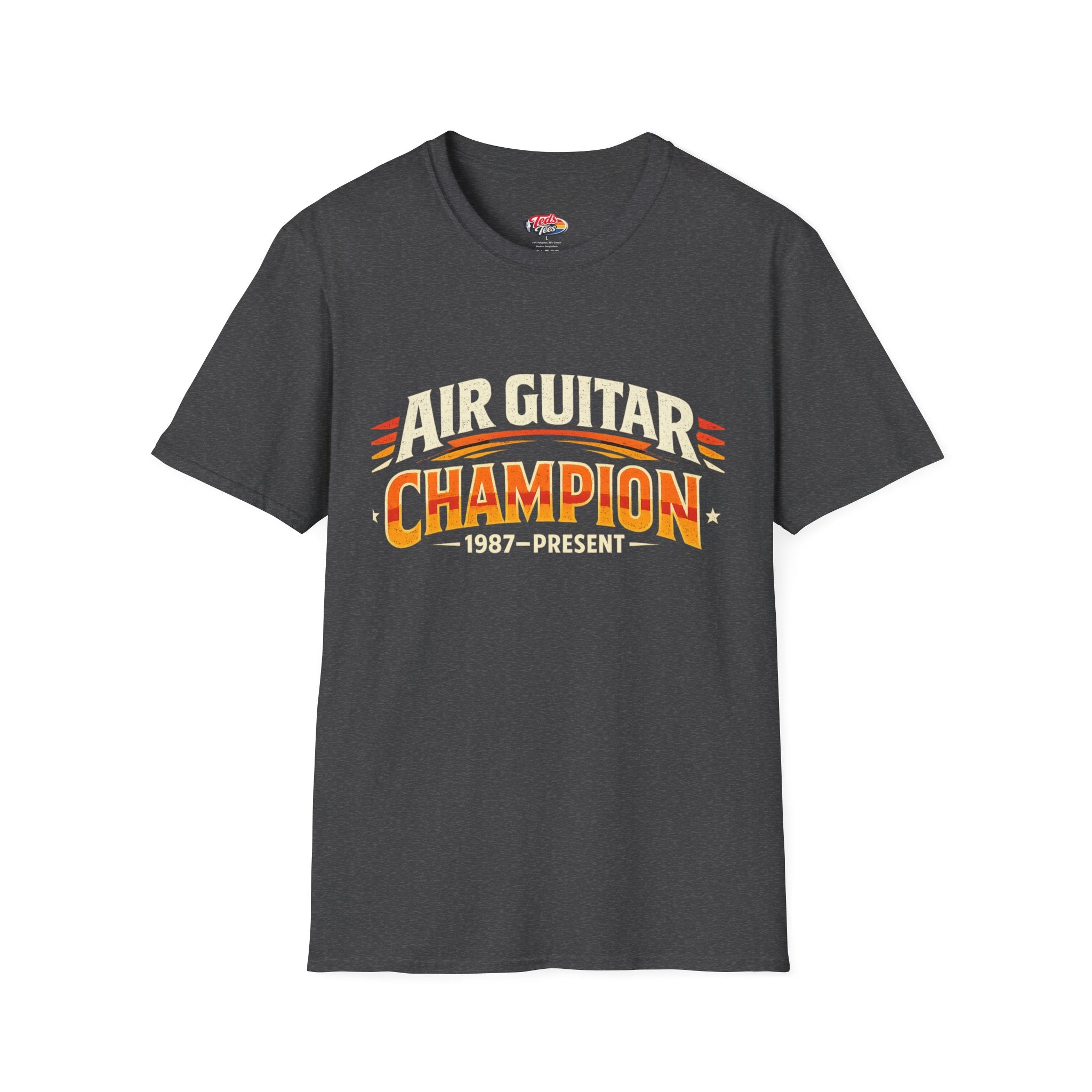 Air Guitar Champion T-Shirt — Retro Rock Music Tee (1987–Present)