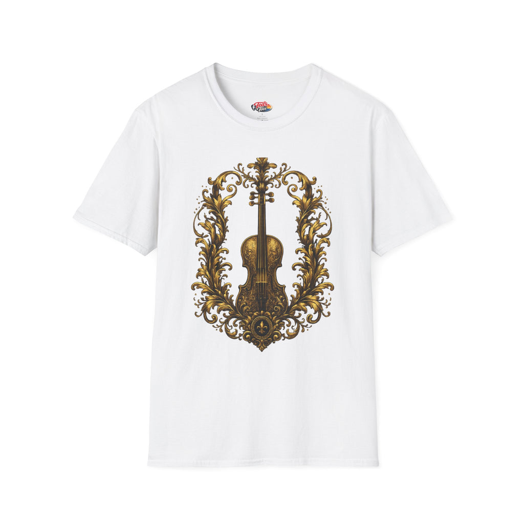Baroque Violin T‑Shirt — Ornate Vintage Instrument Graphic Tee