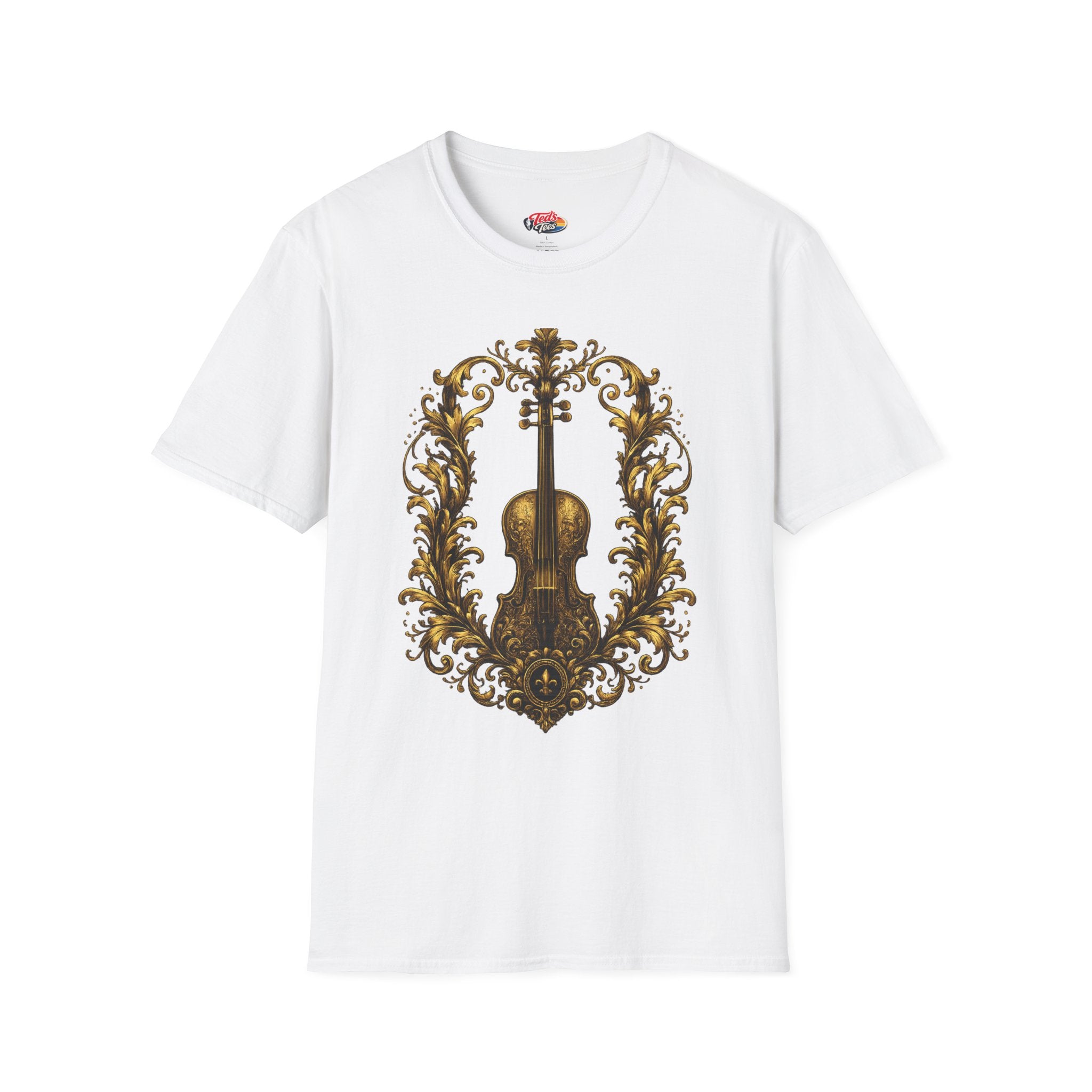 Baroque Violin T‑Shirt — Ornate Vintage Instrument Graphic Tee
