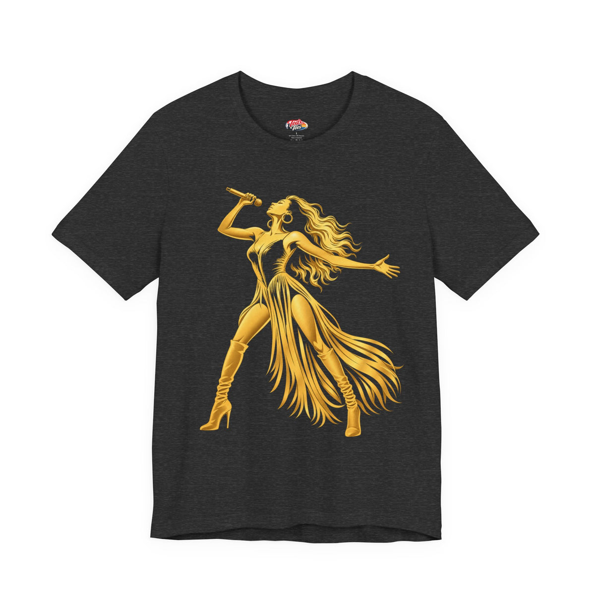 Gold Female Singer Silhouette T- Shirt