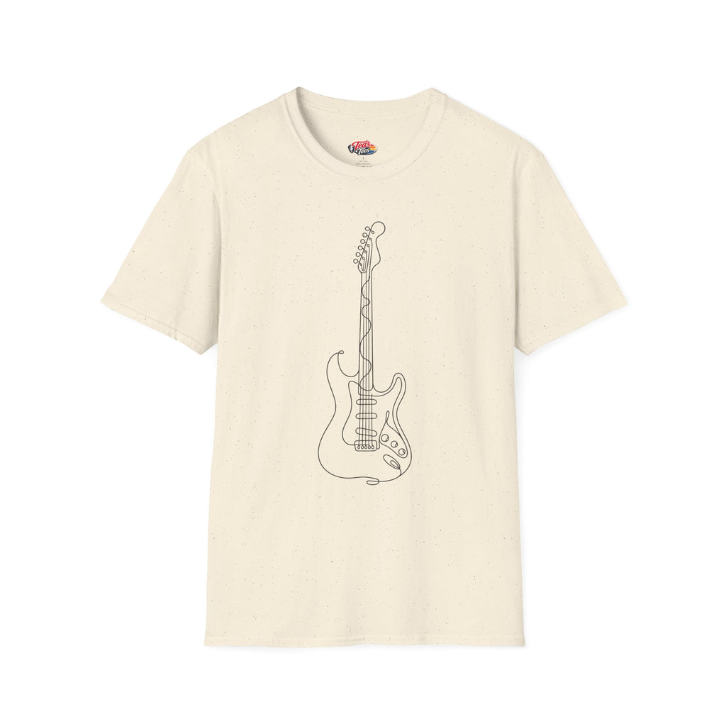 Line art guitar t-shirt