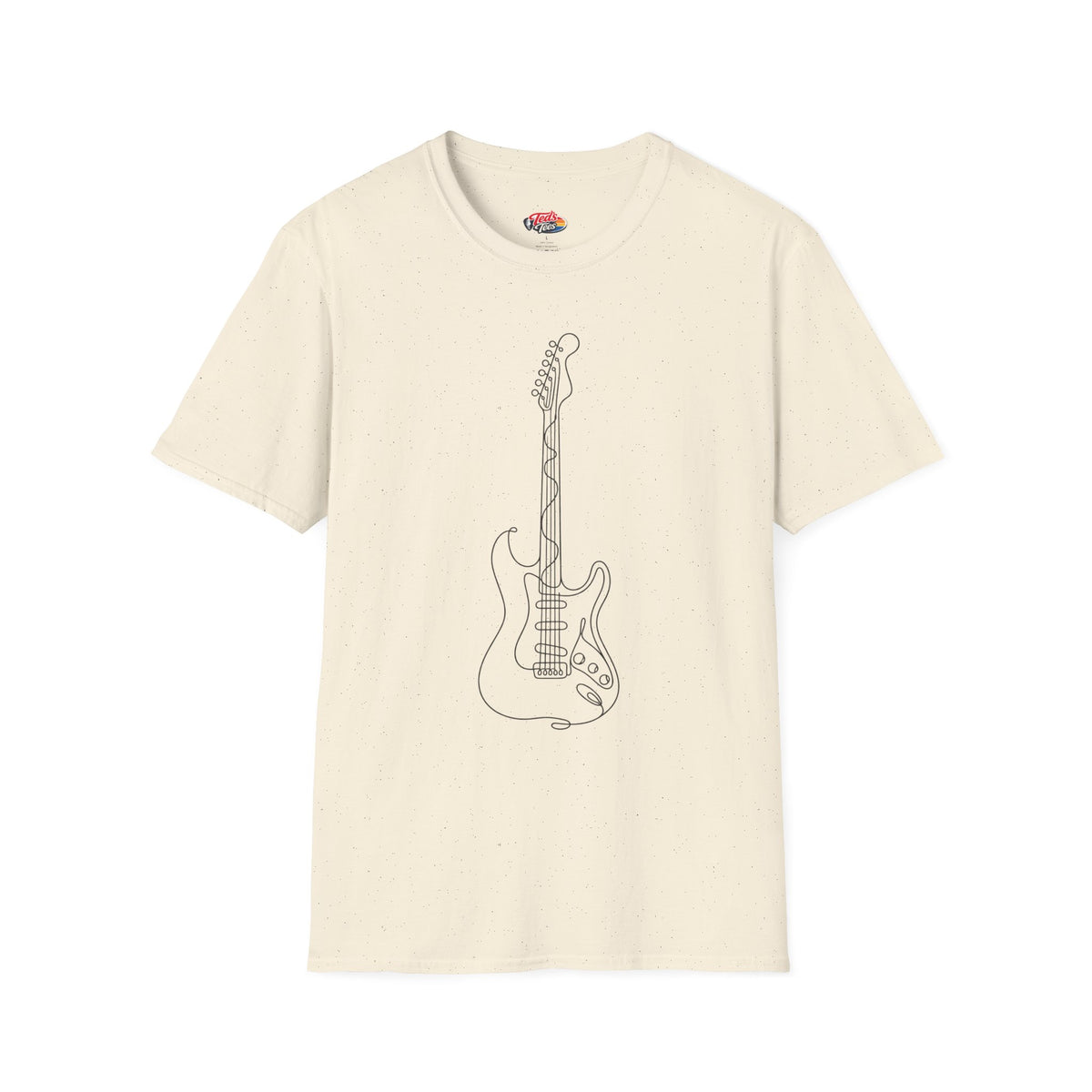 Line art guitar t-shirt