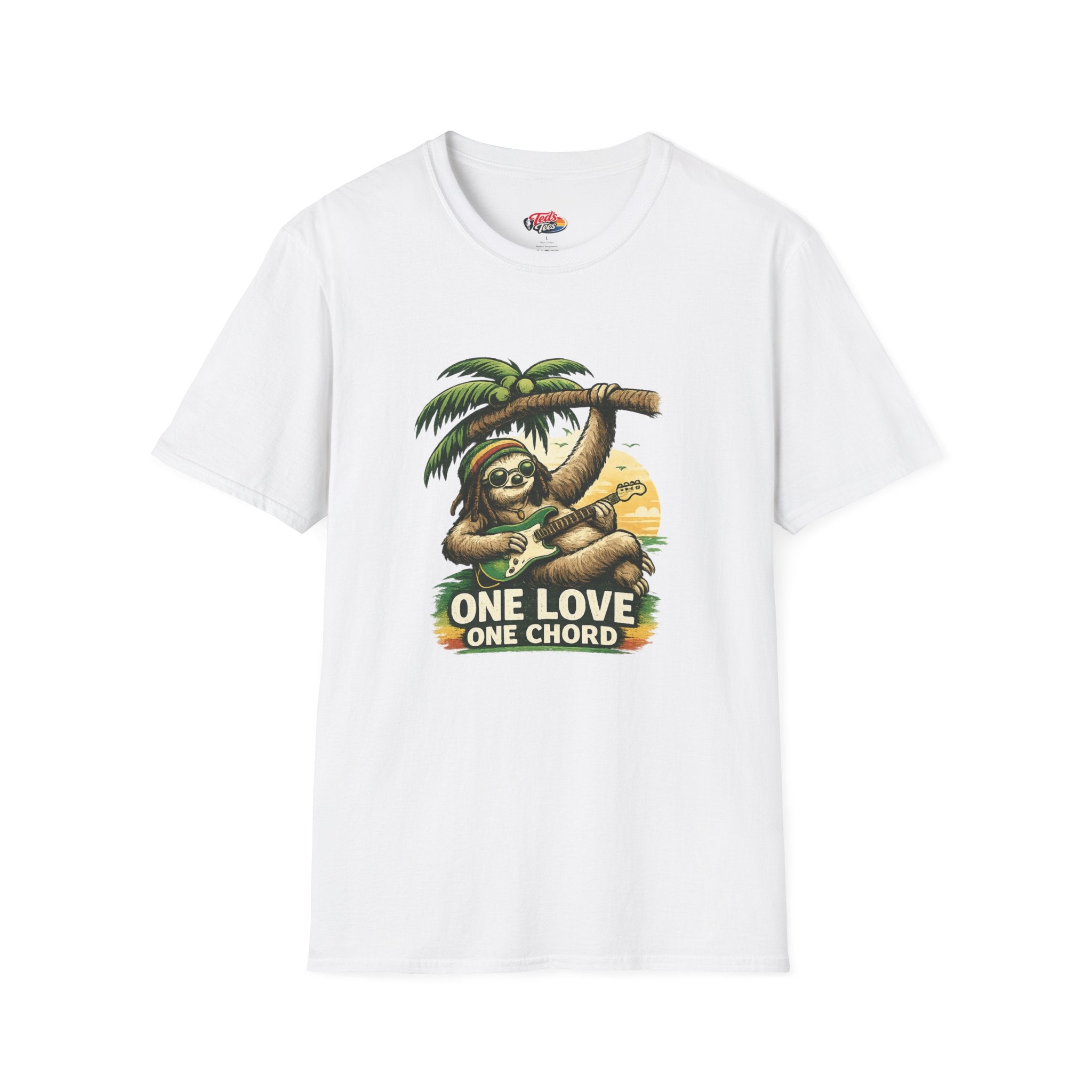One Love One Chord Sloth T-Shirt — Reggae Guitar Graphic Tee