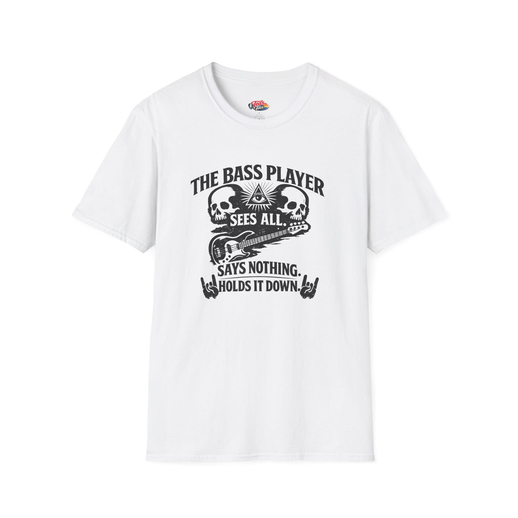 Bass Player T‑Shirt – "The Bass Player Sees All" Rock Music Tee