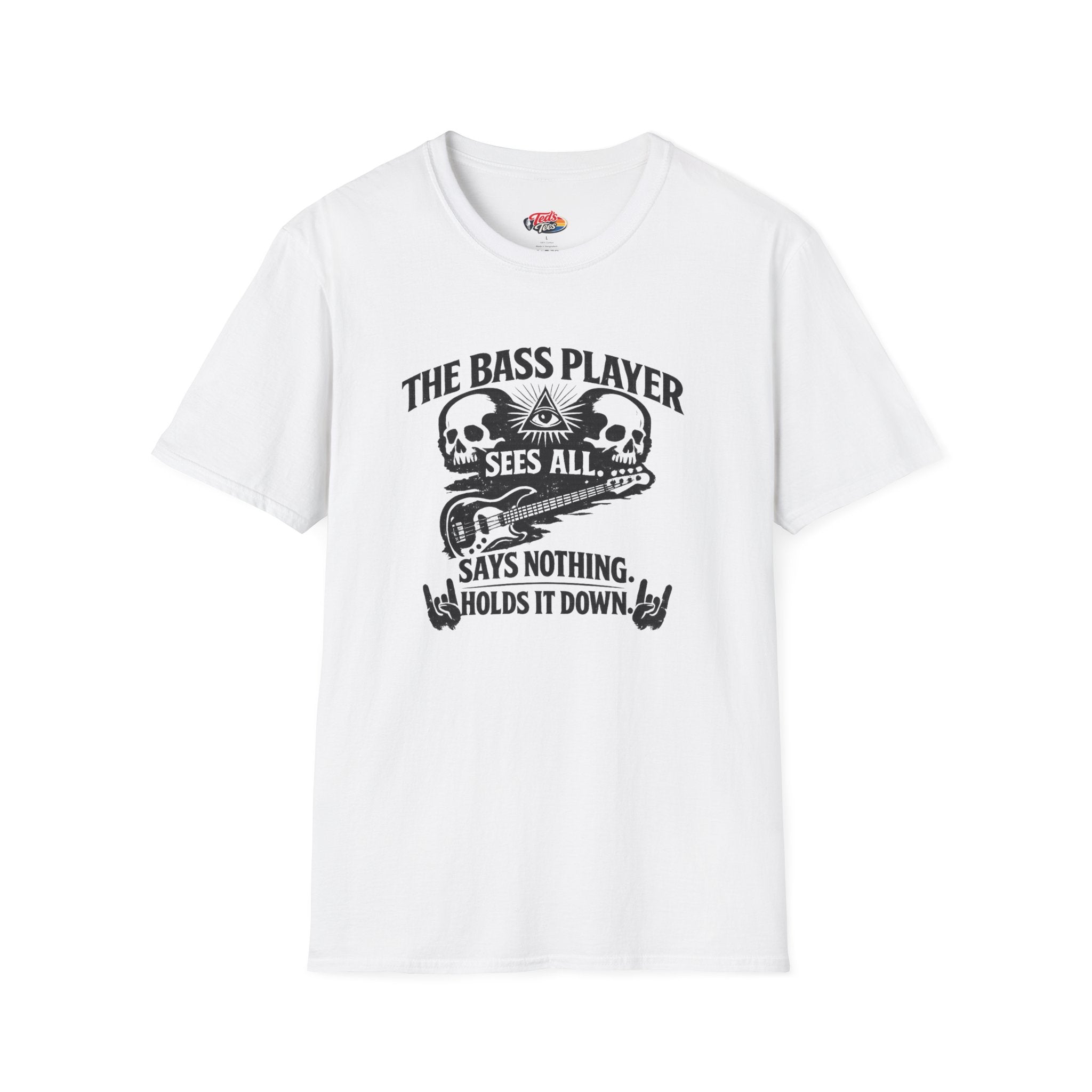 Bass Player T‑Shirt – "The Bass Player Sees All" Rock Music Tee