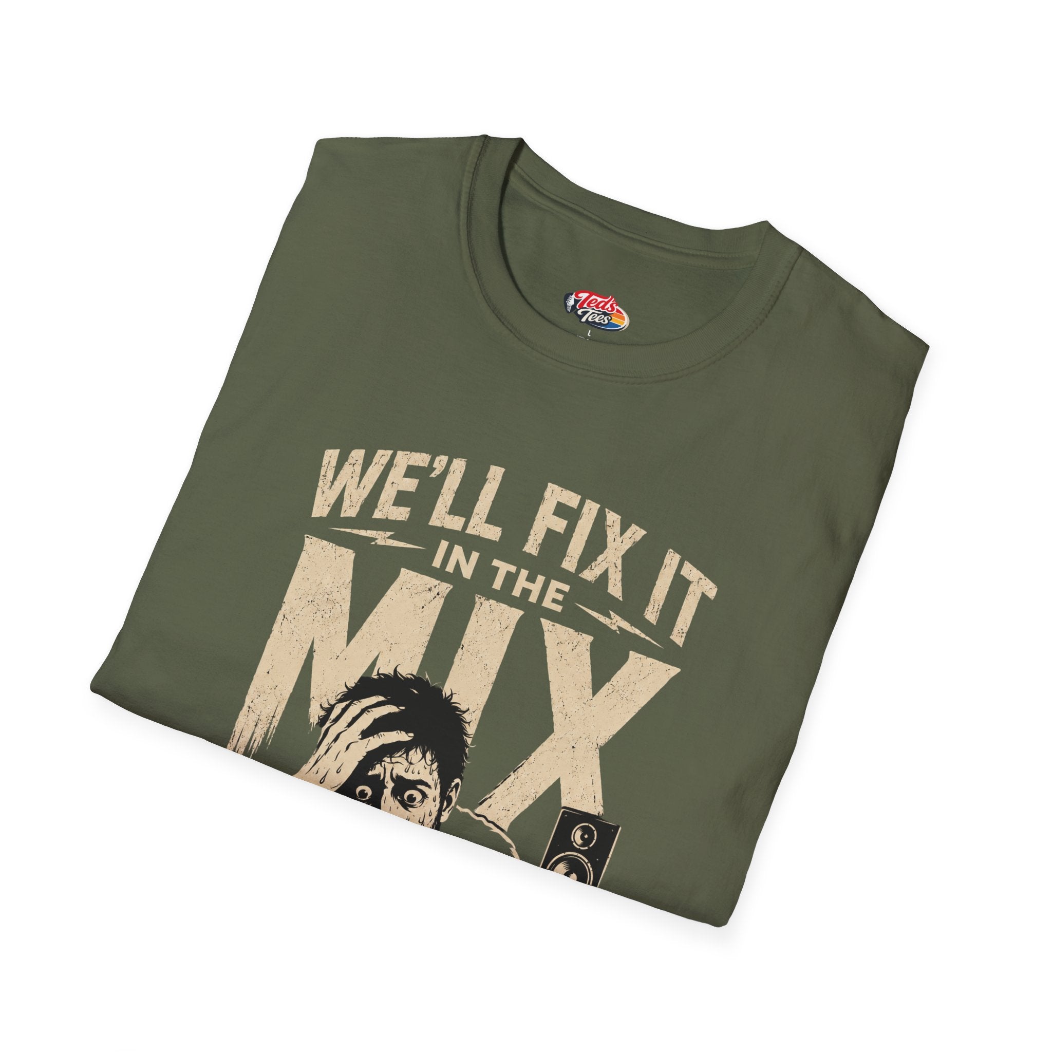 T-Shirt — “We’ll Fix It in the Mix” Audio Engineer Tee