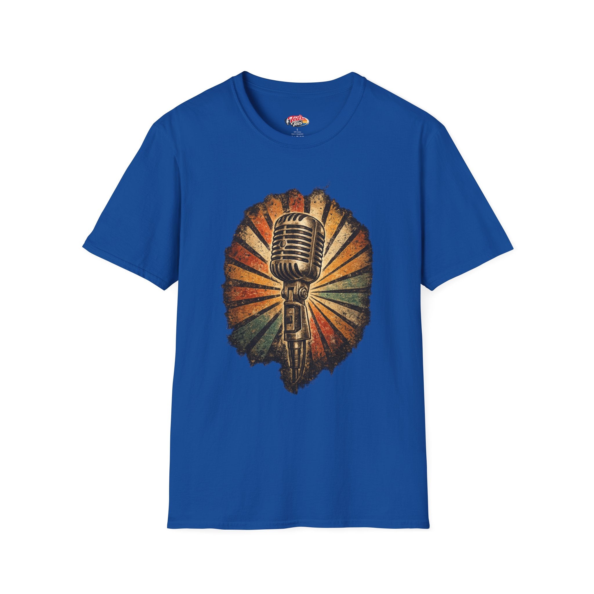 Vintage Microphone T-Shirt — Retro Radio Singer Graphic Tee