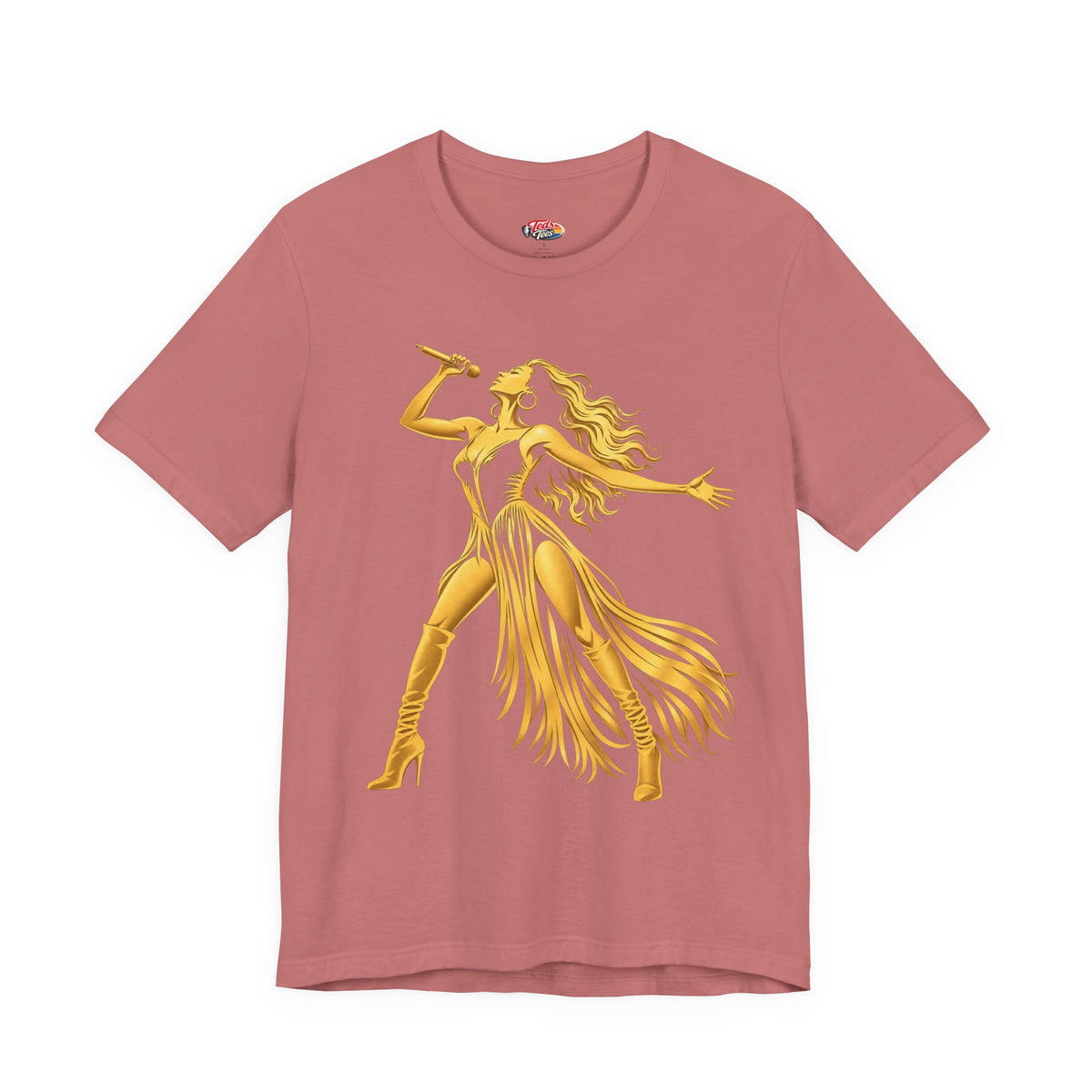 Gold Female Singer Silhouette T- Shirt