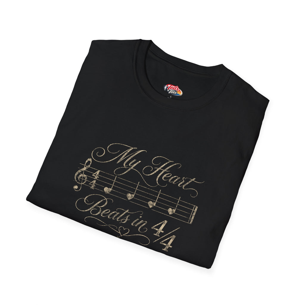 Music Lover T‑Shirt — "My Heart Beats in 4/4" Classic Note Tee