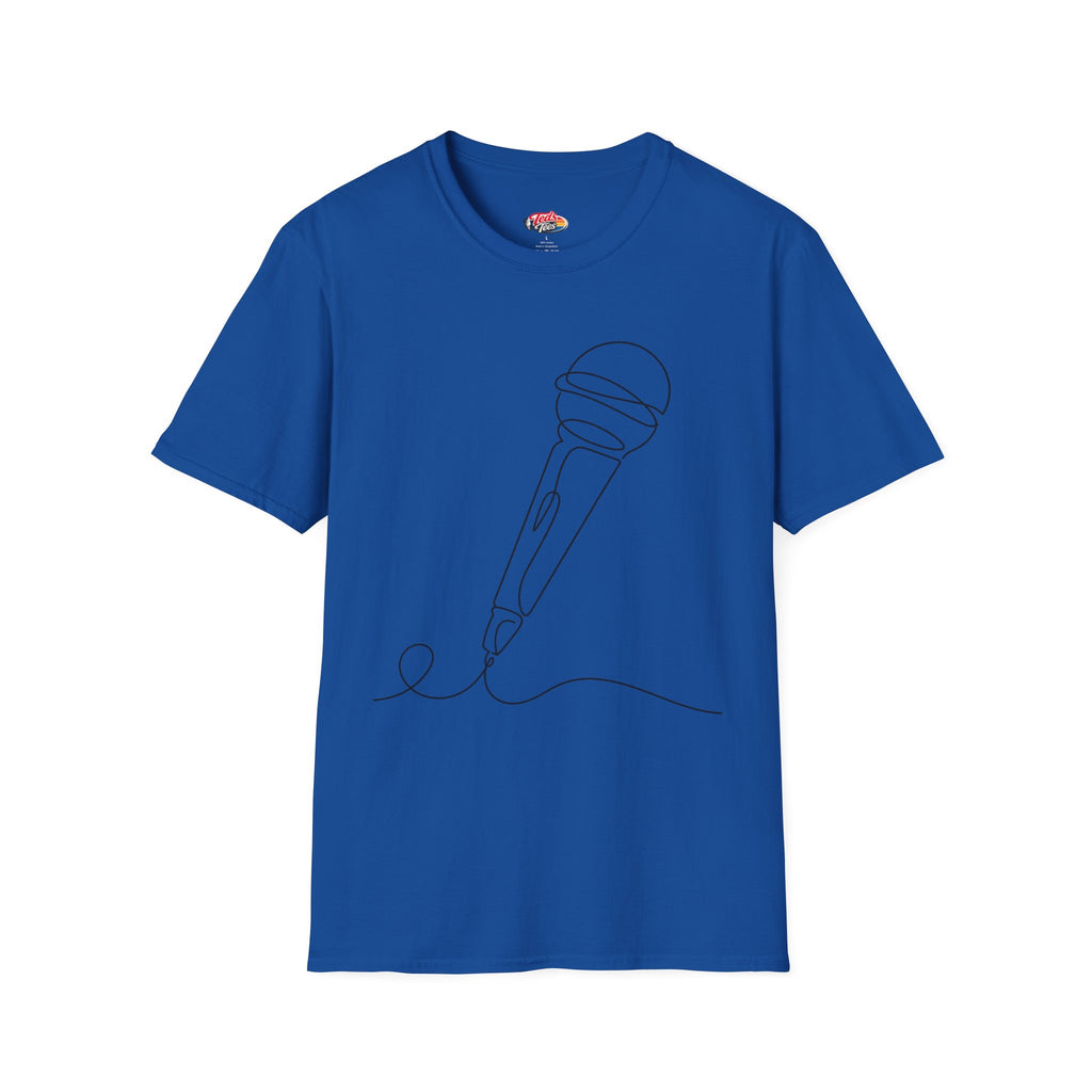 Line art microphone t-shirt