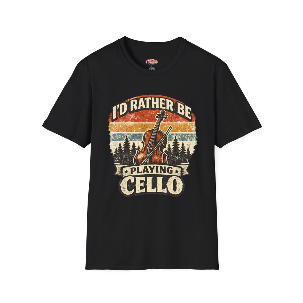 I'd Rather Be Playing Cello T-Shirt — Vintage Cello Music Tee for Musicians & Orchestra Lovers