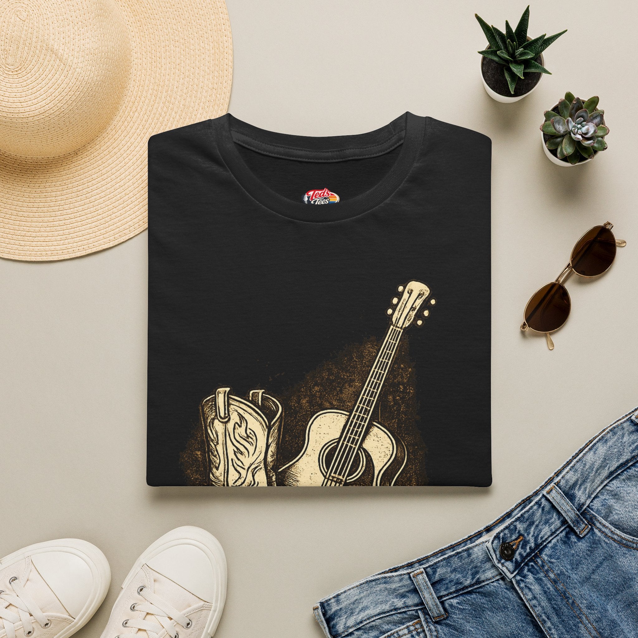 Country Guitar T-Shirt — "Keep It Country" Acoustic Music Tee