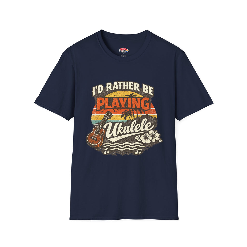 I'd Rather Be Playing Ukulele T-Shirt — Retro Beach Music Tee