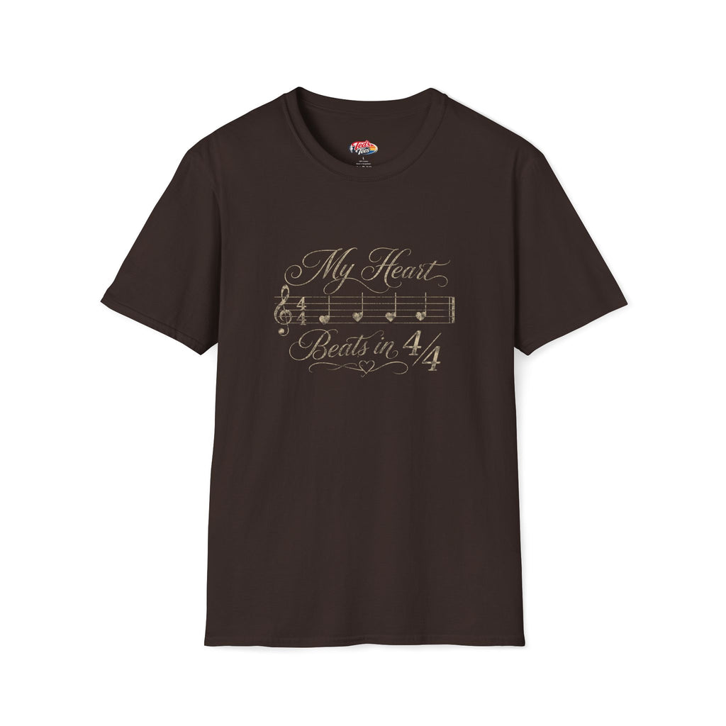 Music Lover T‑Shirt — "My Heart Beats in 4/4" Classic Note Tee