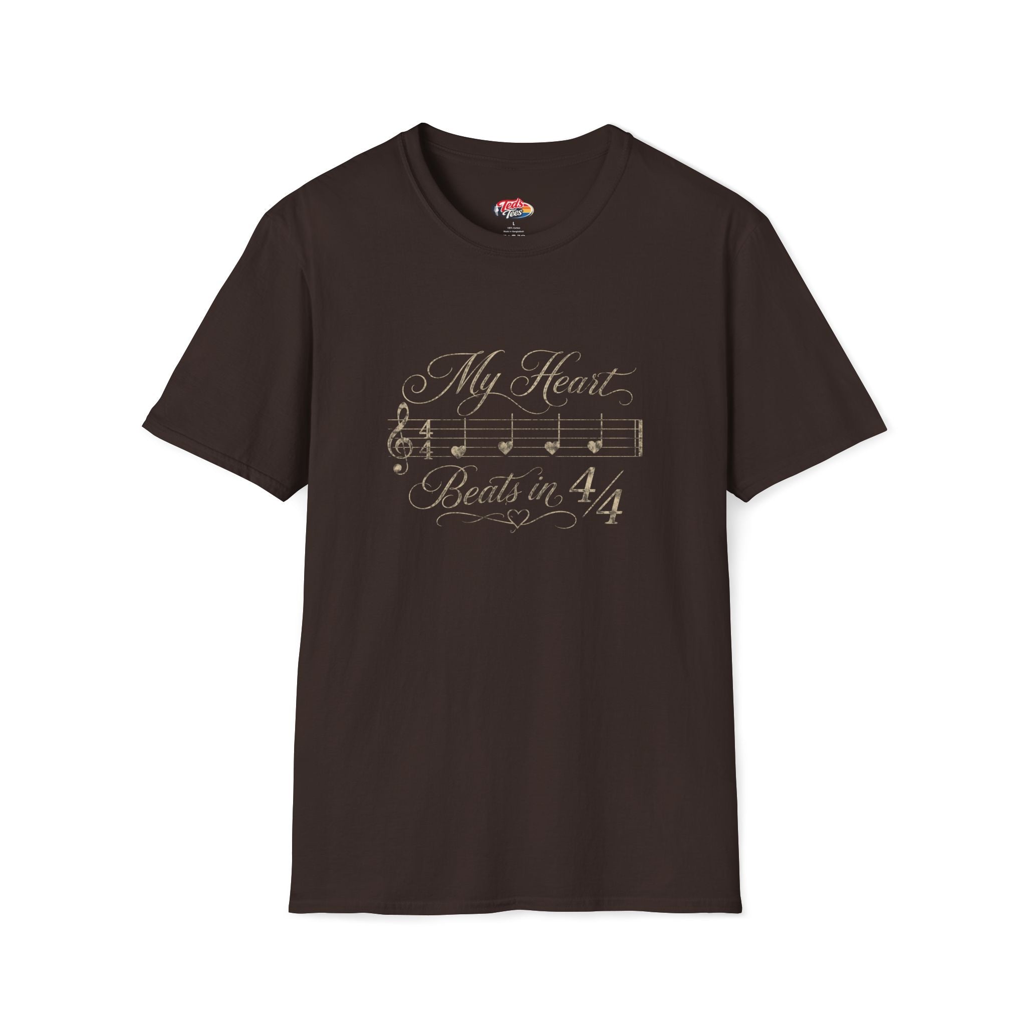 Music Lover T‑Shirt — "My Heart Beats in 4/4" Classic Note Tee