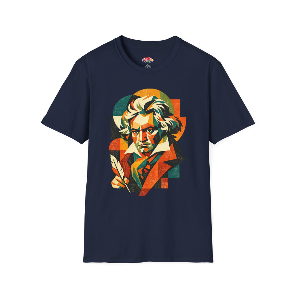 Beethoven Portrait T‑Shirt — Colorful Geometric Classical Composer Tee