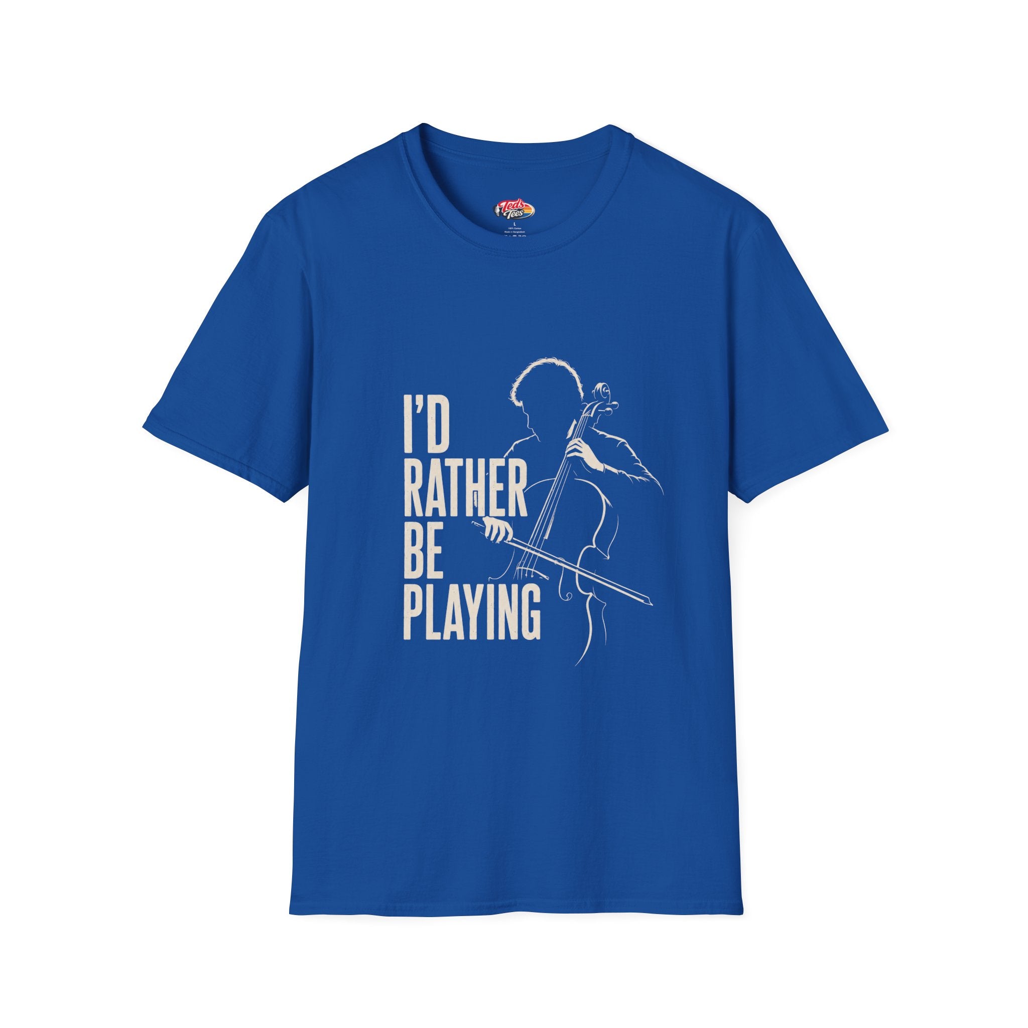 I’d Rather Be Playing T-Shirt — Minimal Cello Music Tee