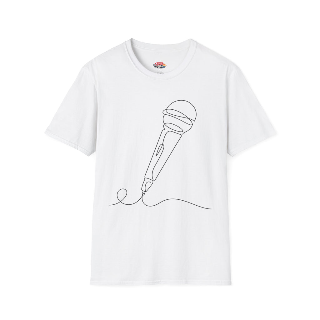 Line art microphone t-shirt