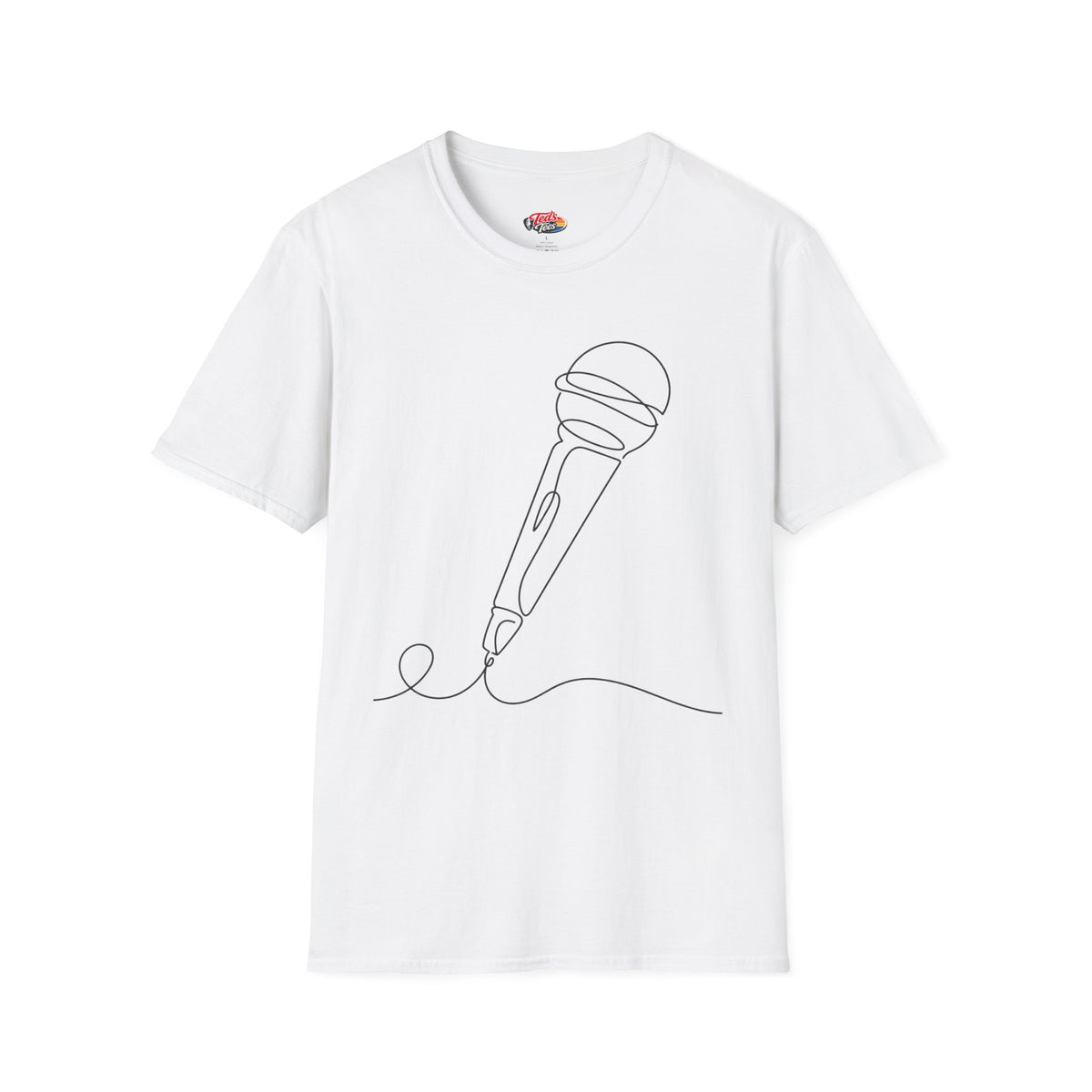 Line art microphone t-shirt