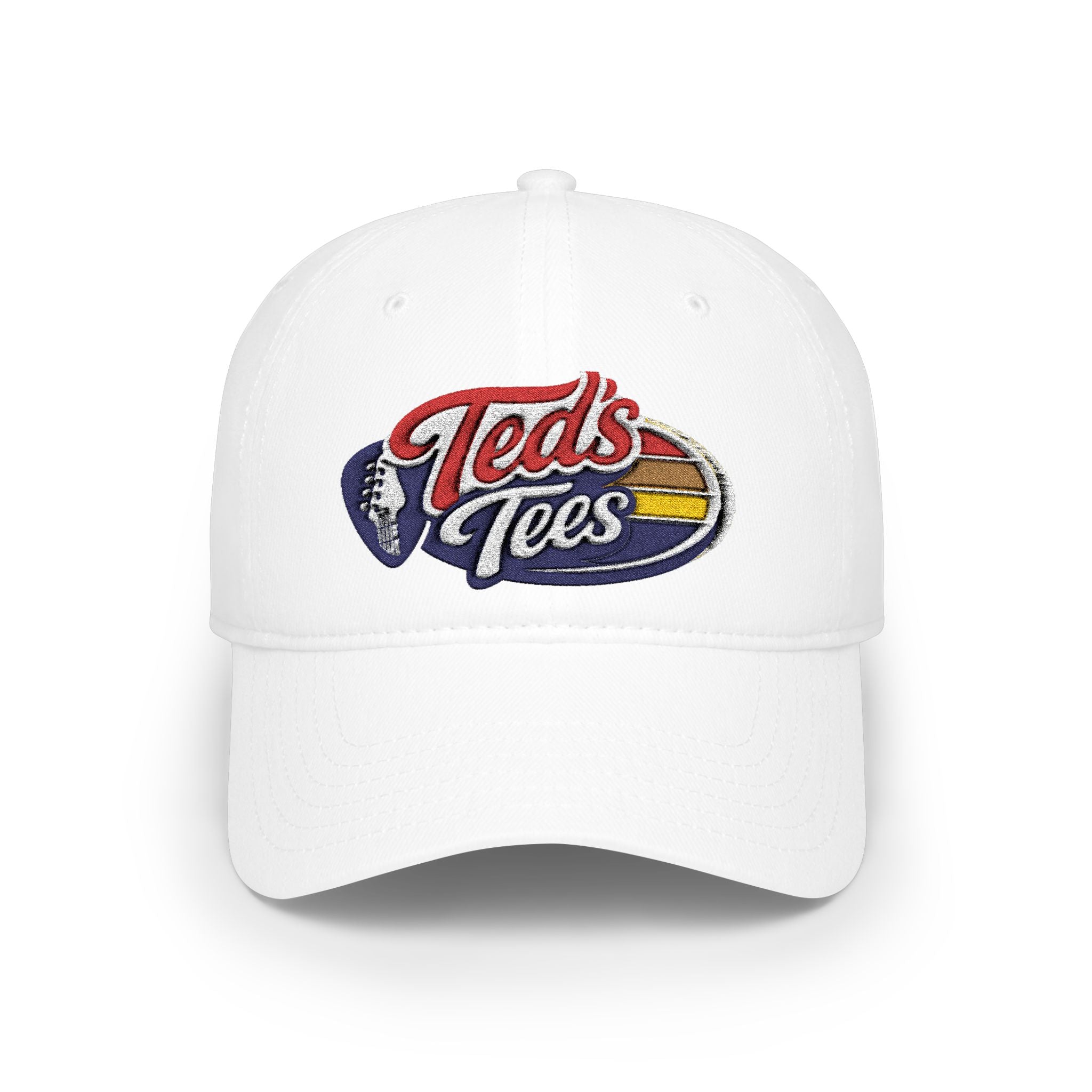 Low Profile Baseball Cap - Retro 'Ted's Tees' Embroidered Logo Hat