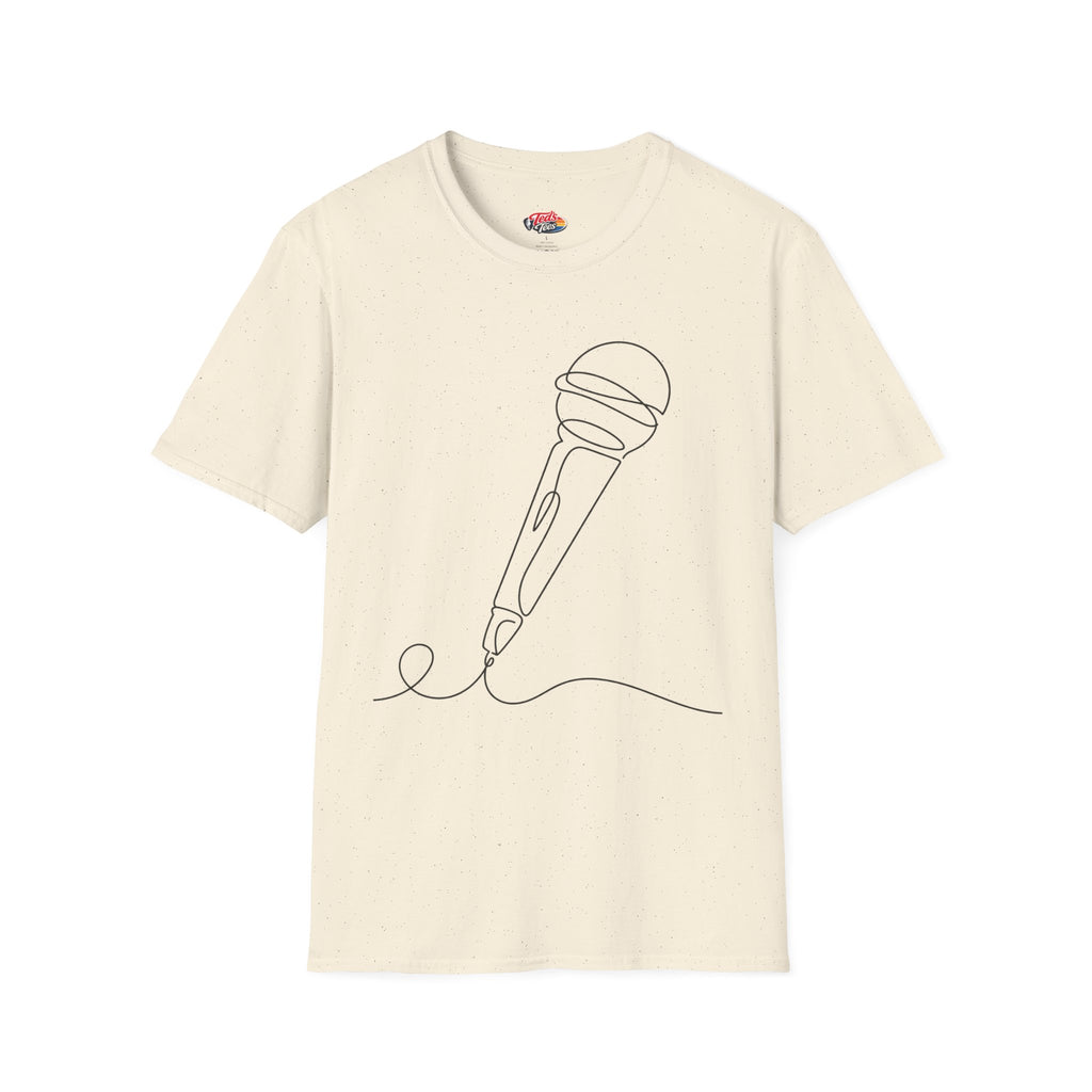 Line art microphone t-shirt