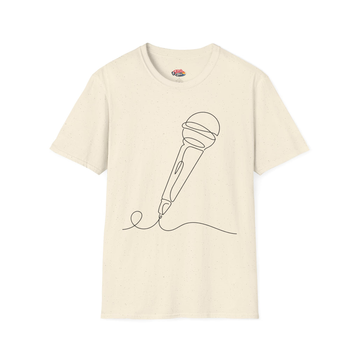 Line art microphone t-shirt