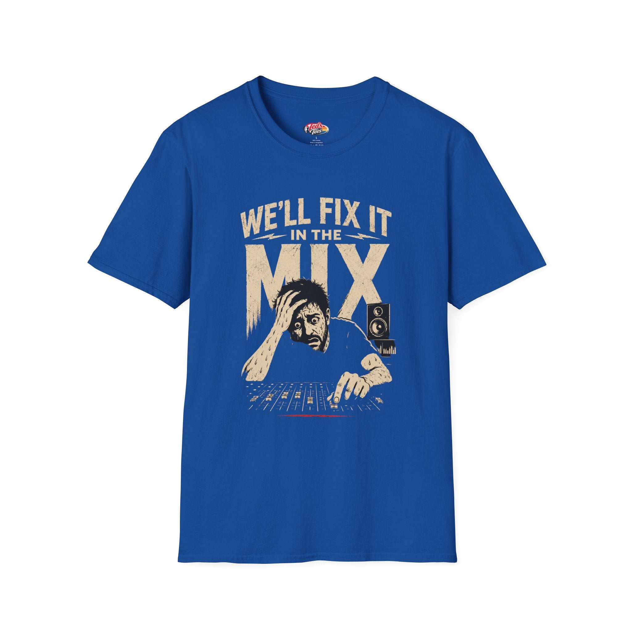 T-Shirt — “We’ll Fix It in the Mix” Audio Engineer Tee