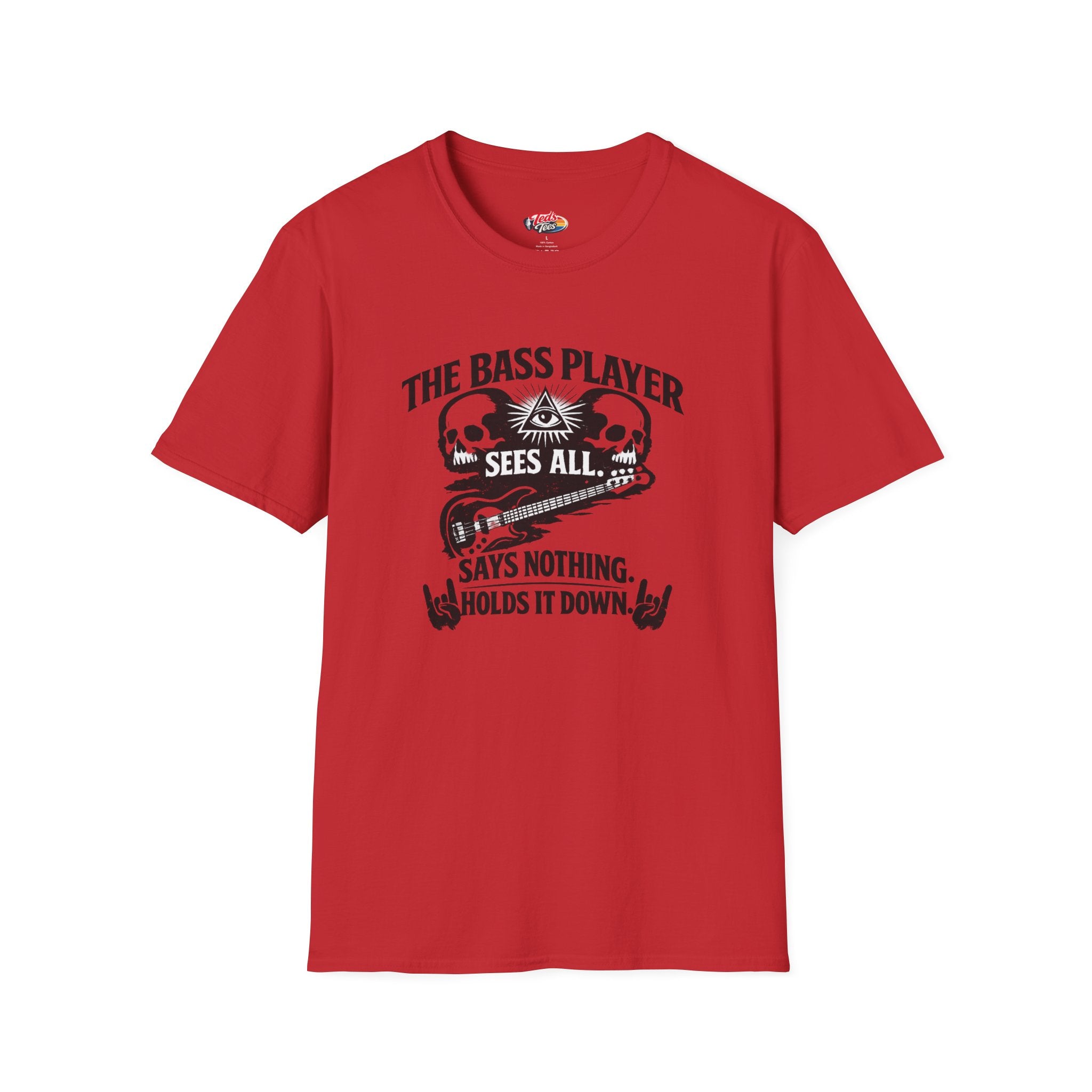 Bass Player T‑Shirt – "The Bass Player Sees All" Rock Music Tee