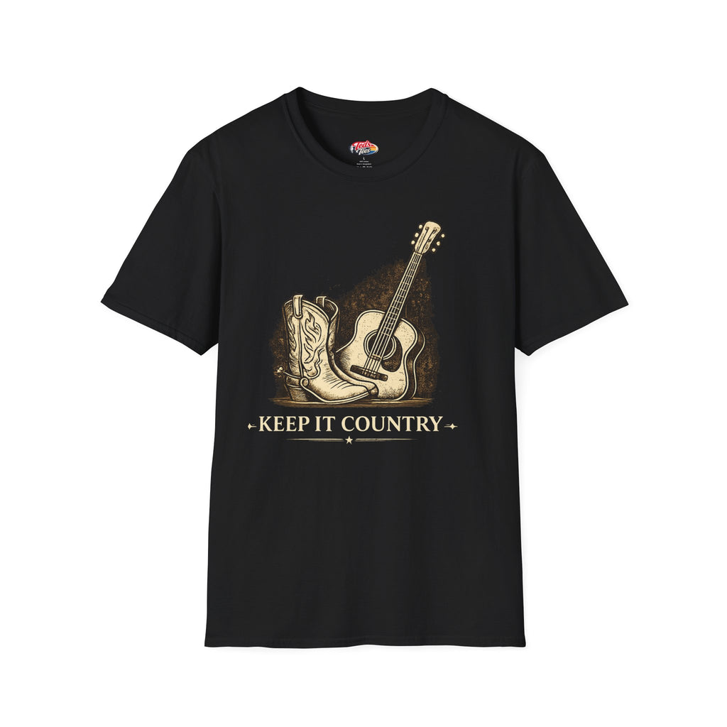 Country Guitar T-Shirt — "Keep It Country" Acoustic Music Tee