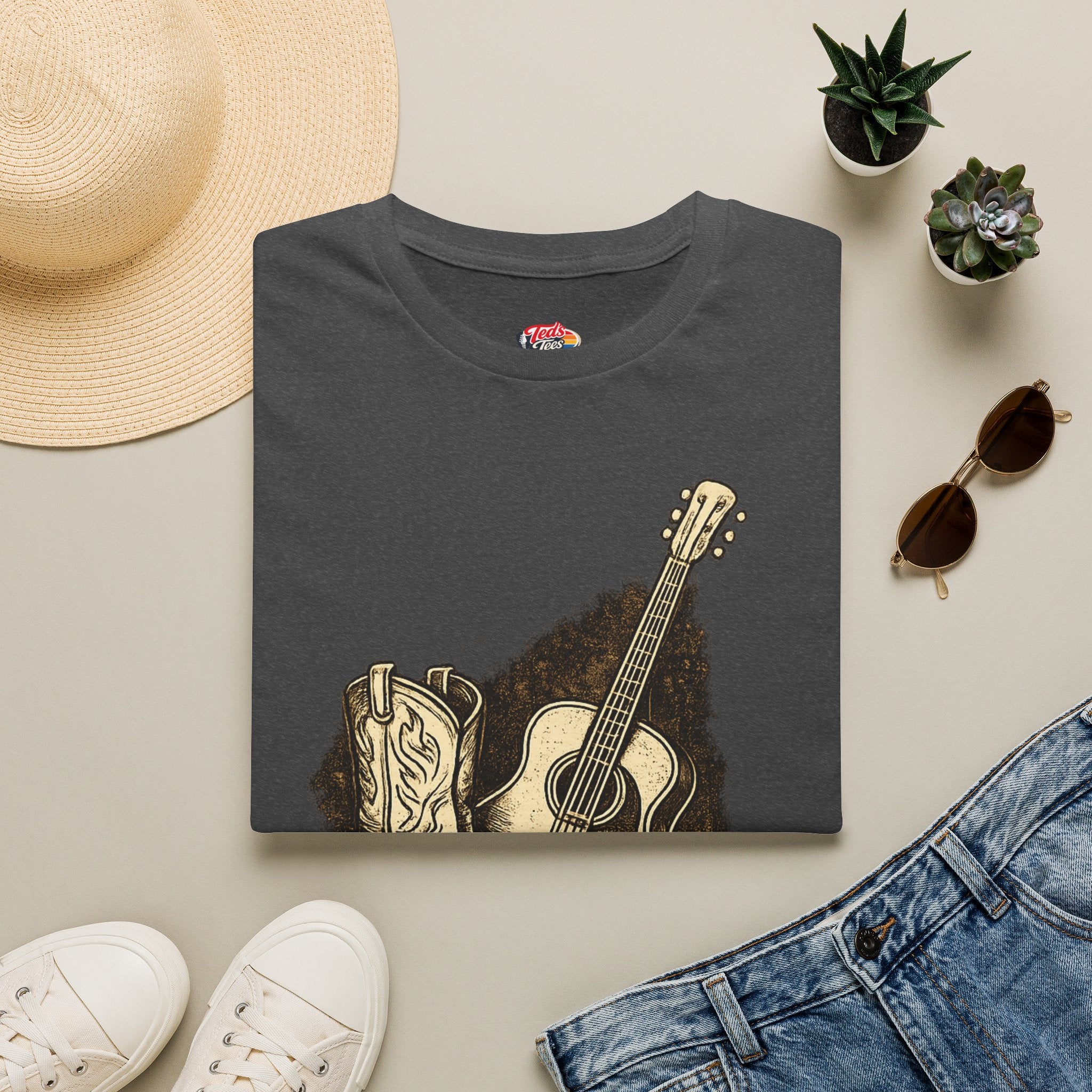 Country Guitar T-Shirt — "Keep It Country" Acoustic Music Tee