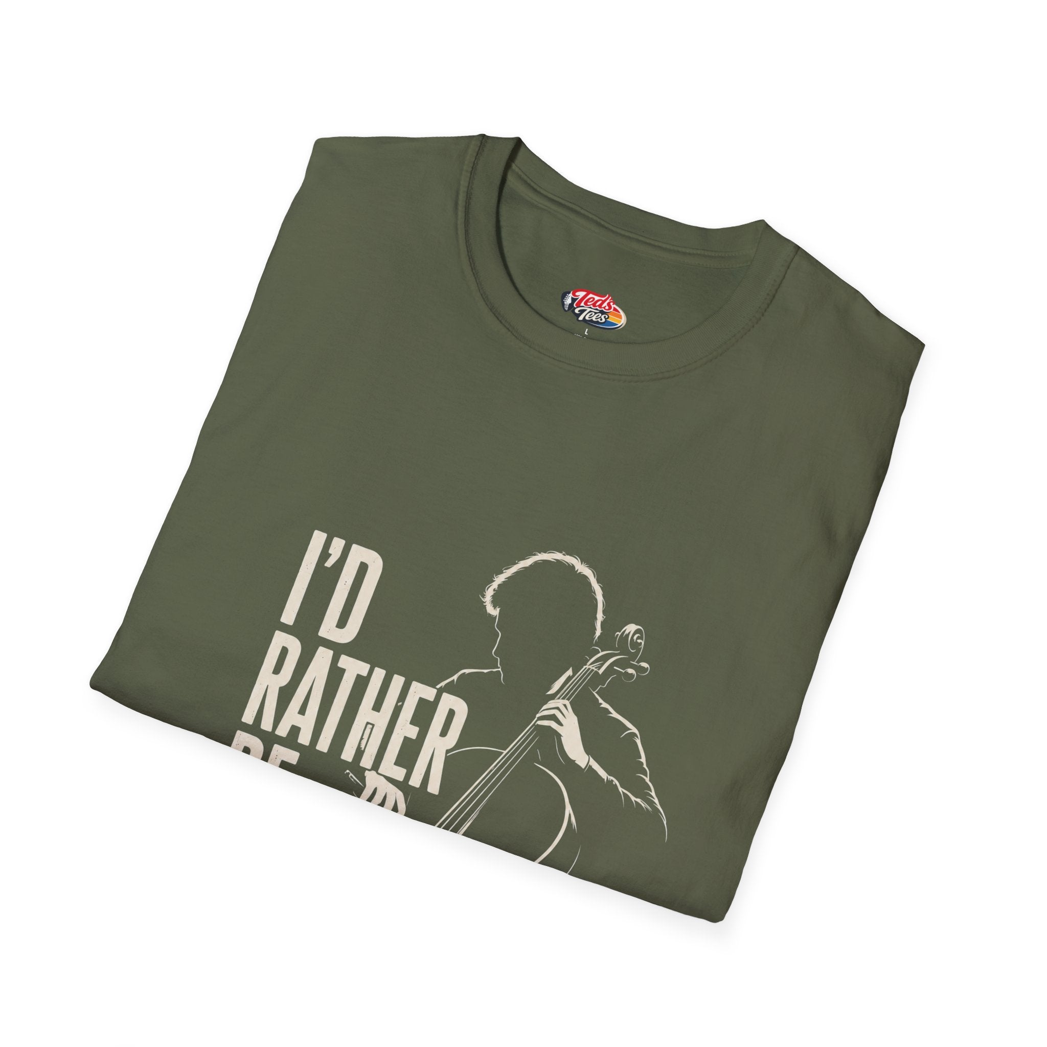 I’d Rather Be Playing T-Shirt — Minimal Cello Music Tee