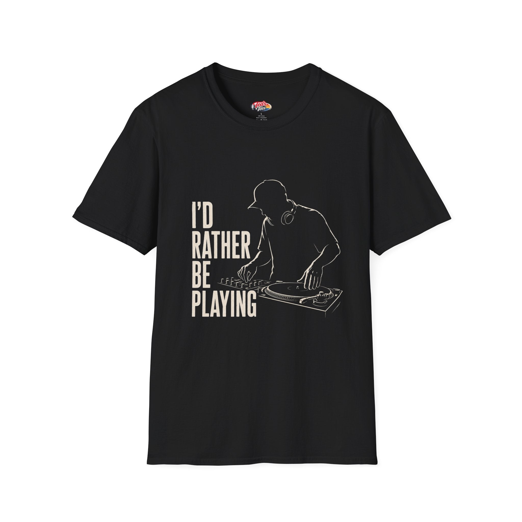 DJ Graphic T-Shirt — "I'd Rather Be Playing" Turntable Tee