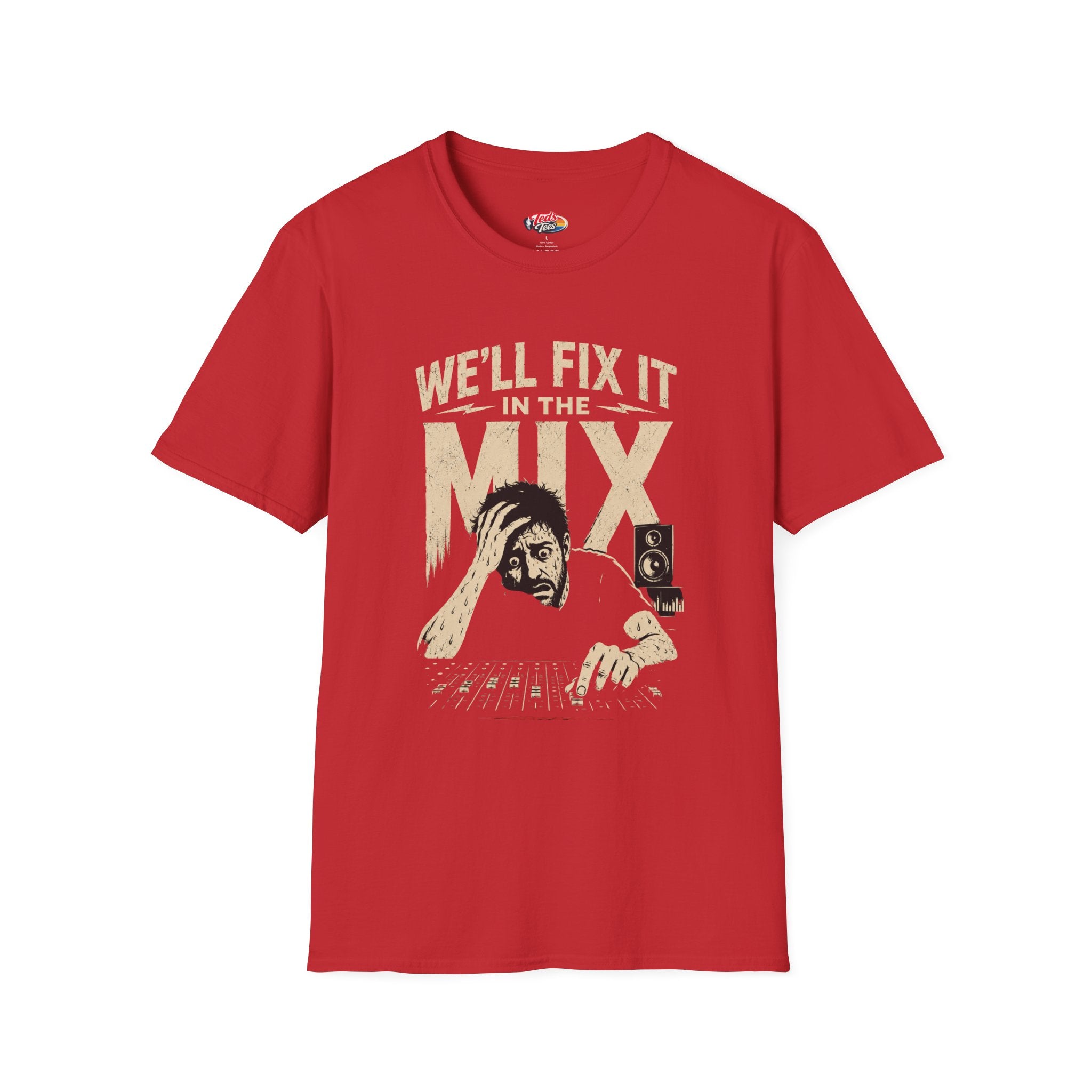 T-Shirt — “We’ll Fix It in the Mix” Audio Engineer Tee